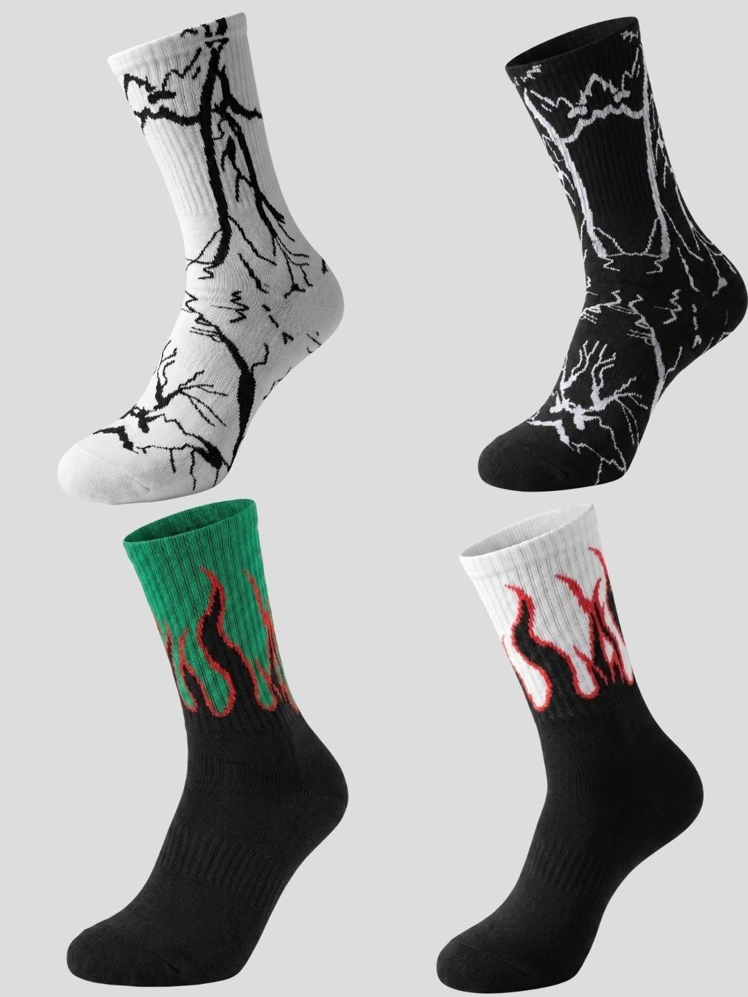 Moda Rapido Men Pack of 4 Cotton Blend Patterned Calf Length Socks-picture-50