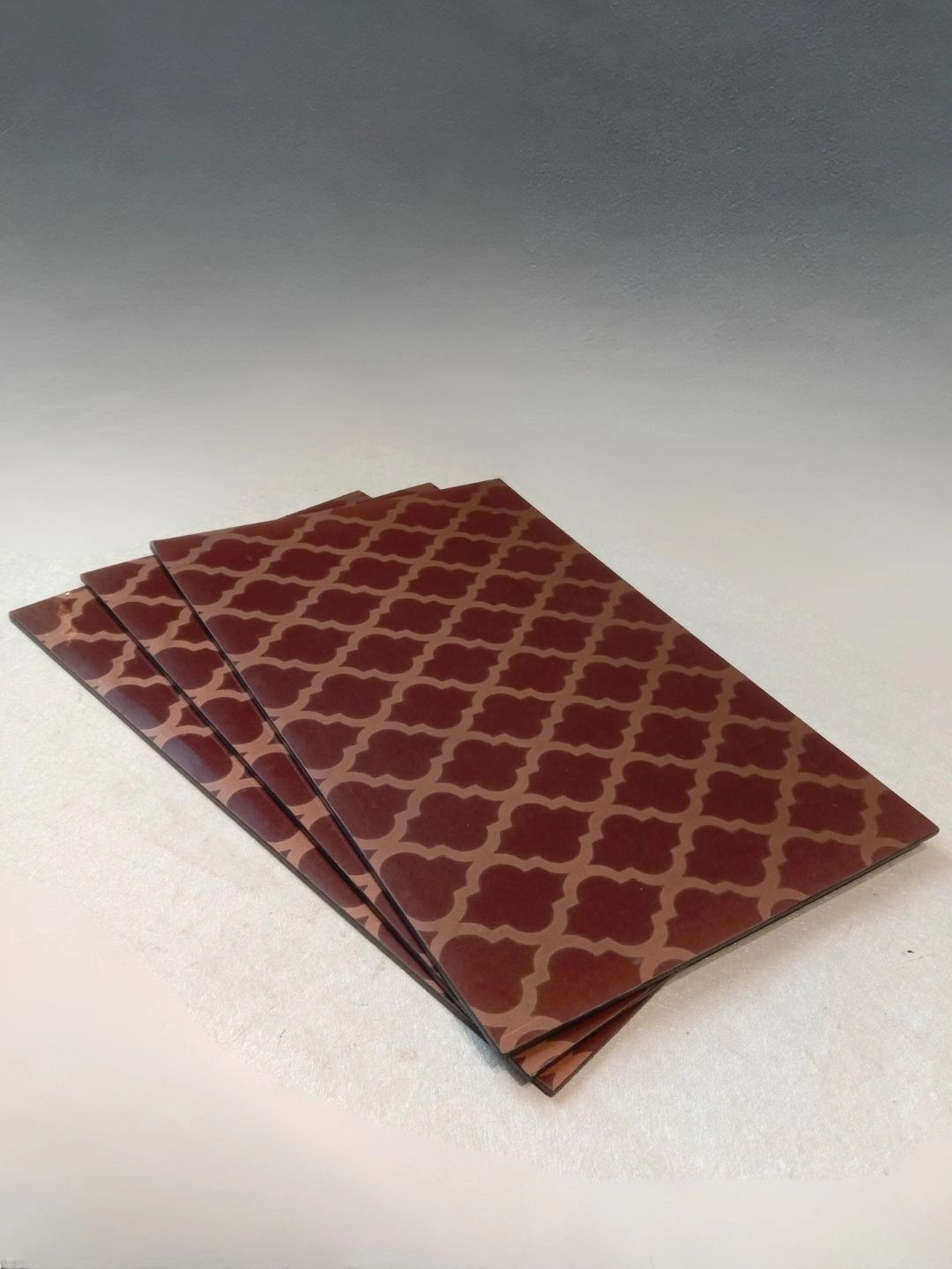 THE HOME CO. 3-Pcs Brown & Copper Printed Rectangle Table Placemats-picture-53