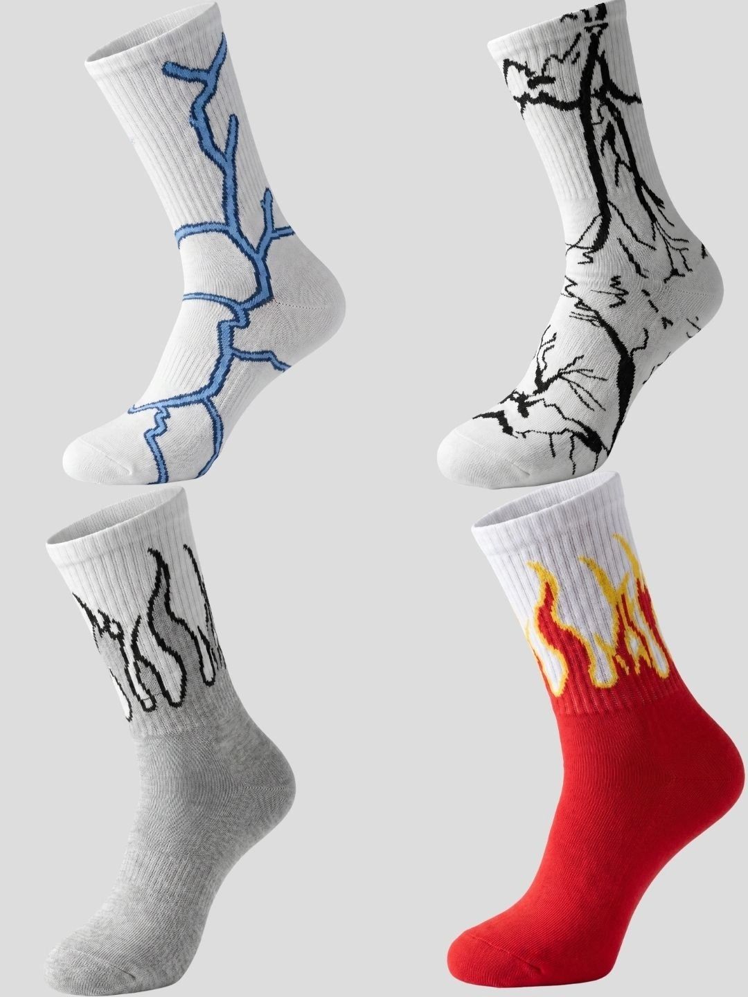 Moda Rapido Men Pack of 4 Cotton Blend Patterned Above Ankle Socks-picture-58