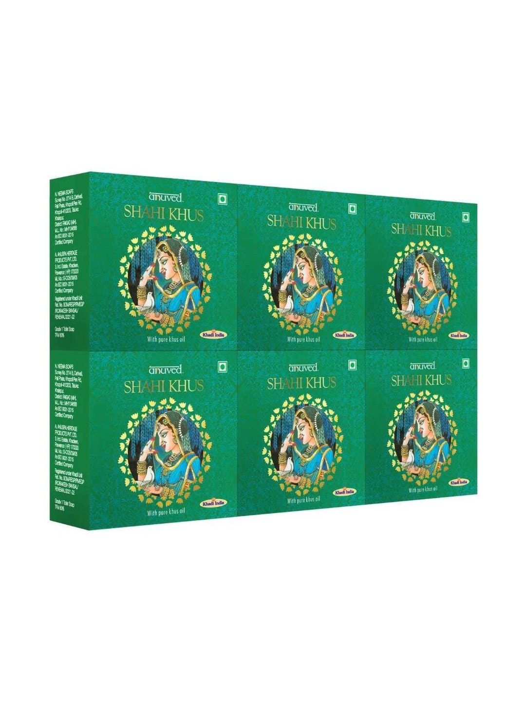 Anuved Set Of 6 Shahi Khus Soap - 125 g Each-picture-51