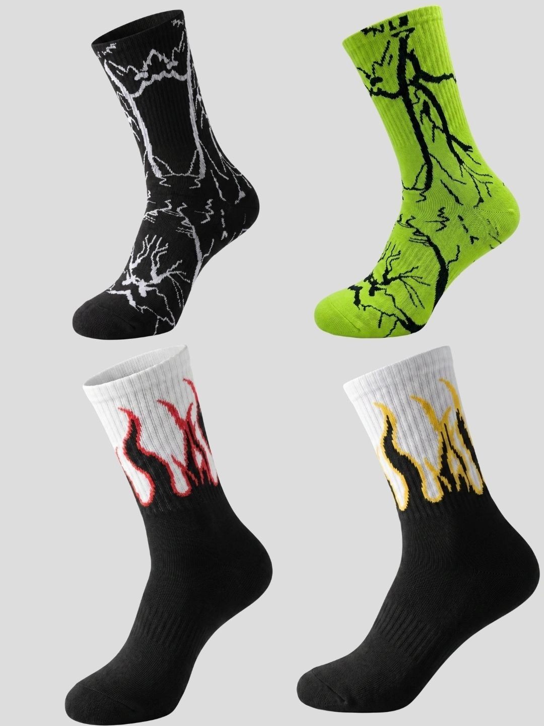 Moda Rapido Men Pack of 4 Cotton Blend Patterned Above Ankle Socks-picture-56