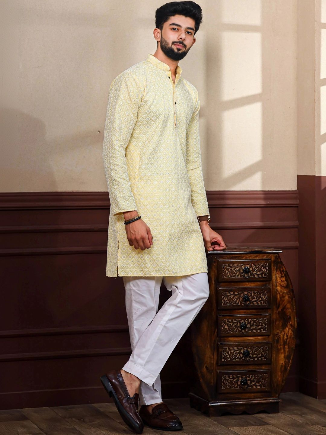 Moda Rapido Men Chikankari Handloom Kurta-picture-54