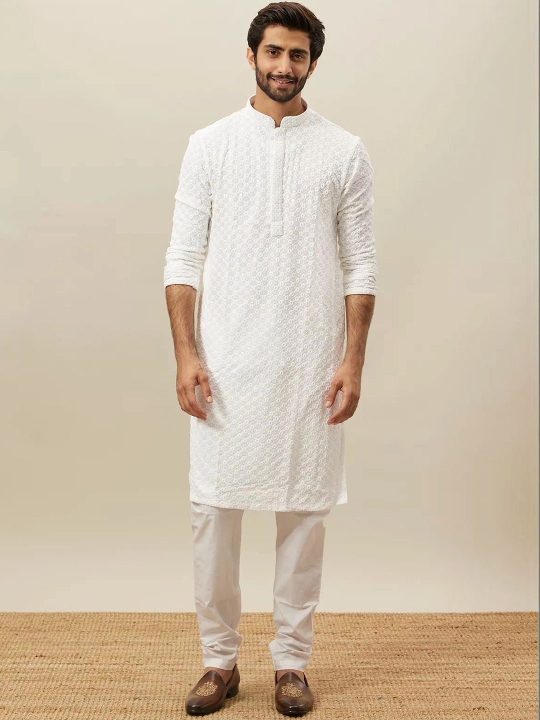 Moda Rapido Men Ethnic Motifs Embroidered Regular Thread Work Kurta with Pyjamas-picture-37