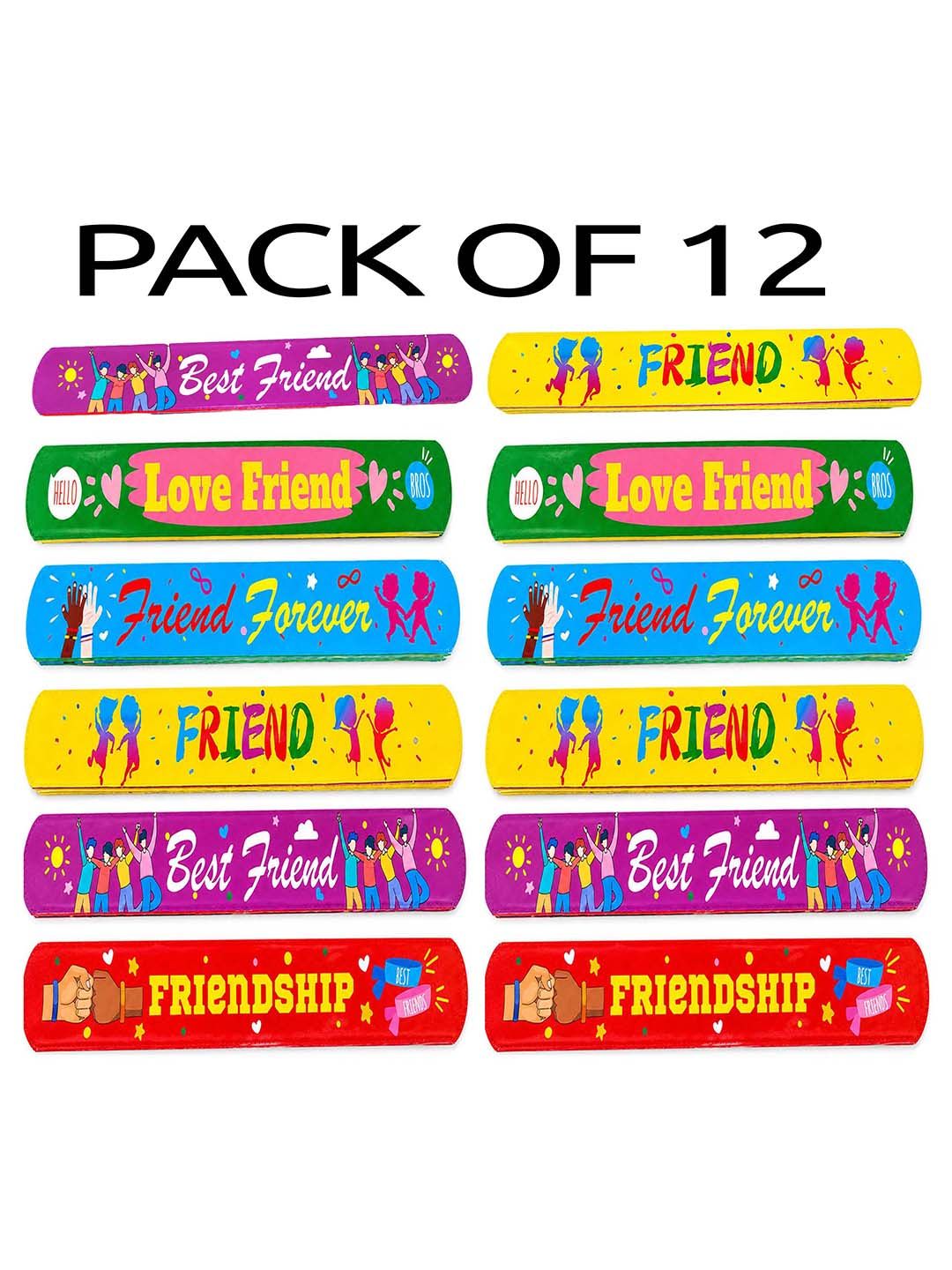 NICE LIFE COLLECTIONS Set Of 12 Friendship Slap Band-picture-51