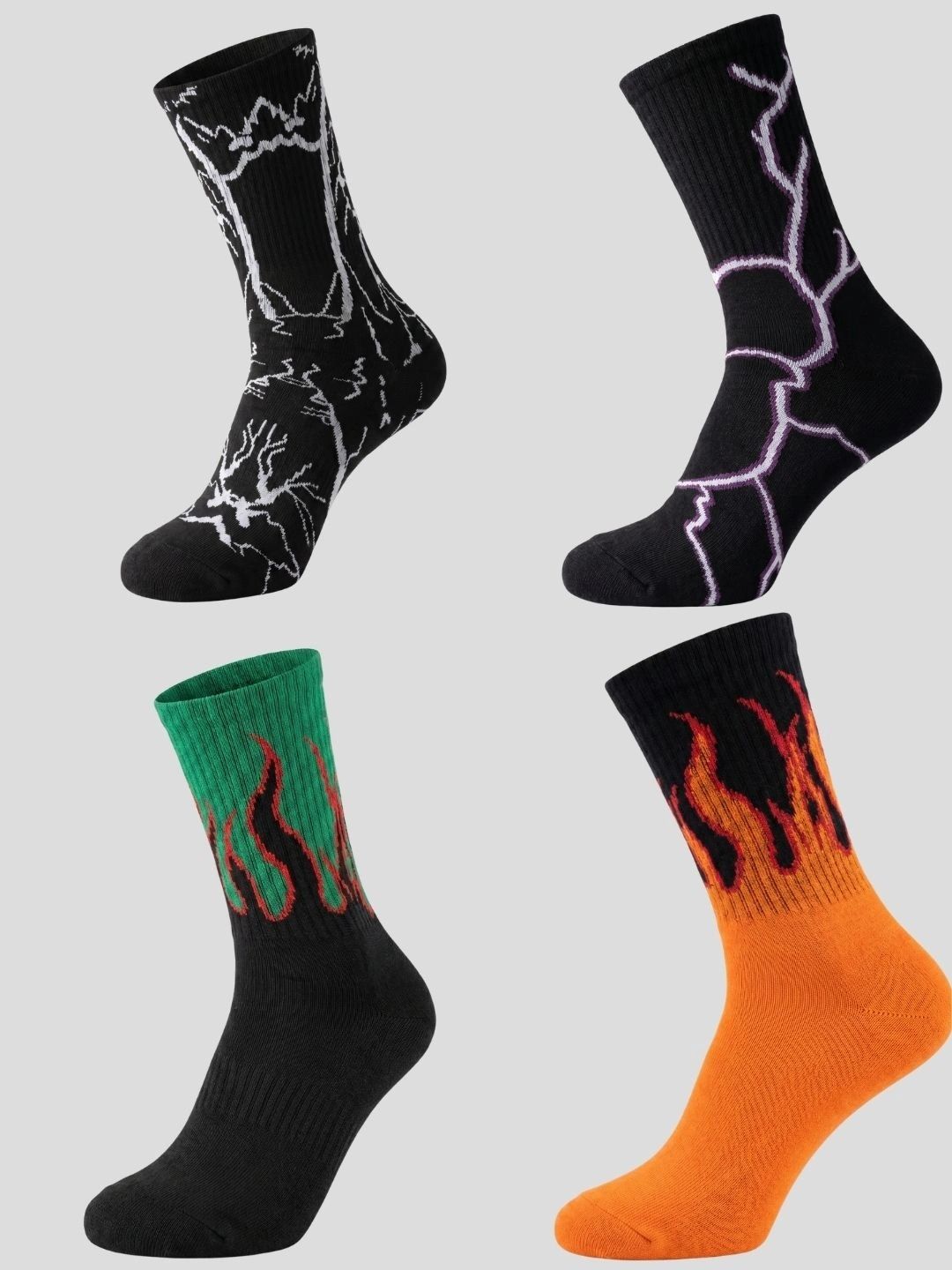 Moda Rapido Men Pack of 4 Cotton Blend Patterned Calf Length Socks-picture-15