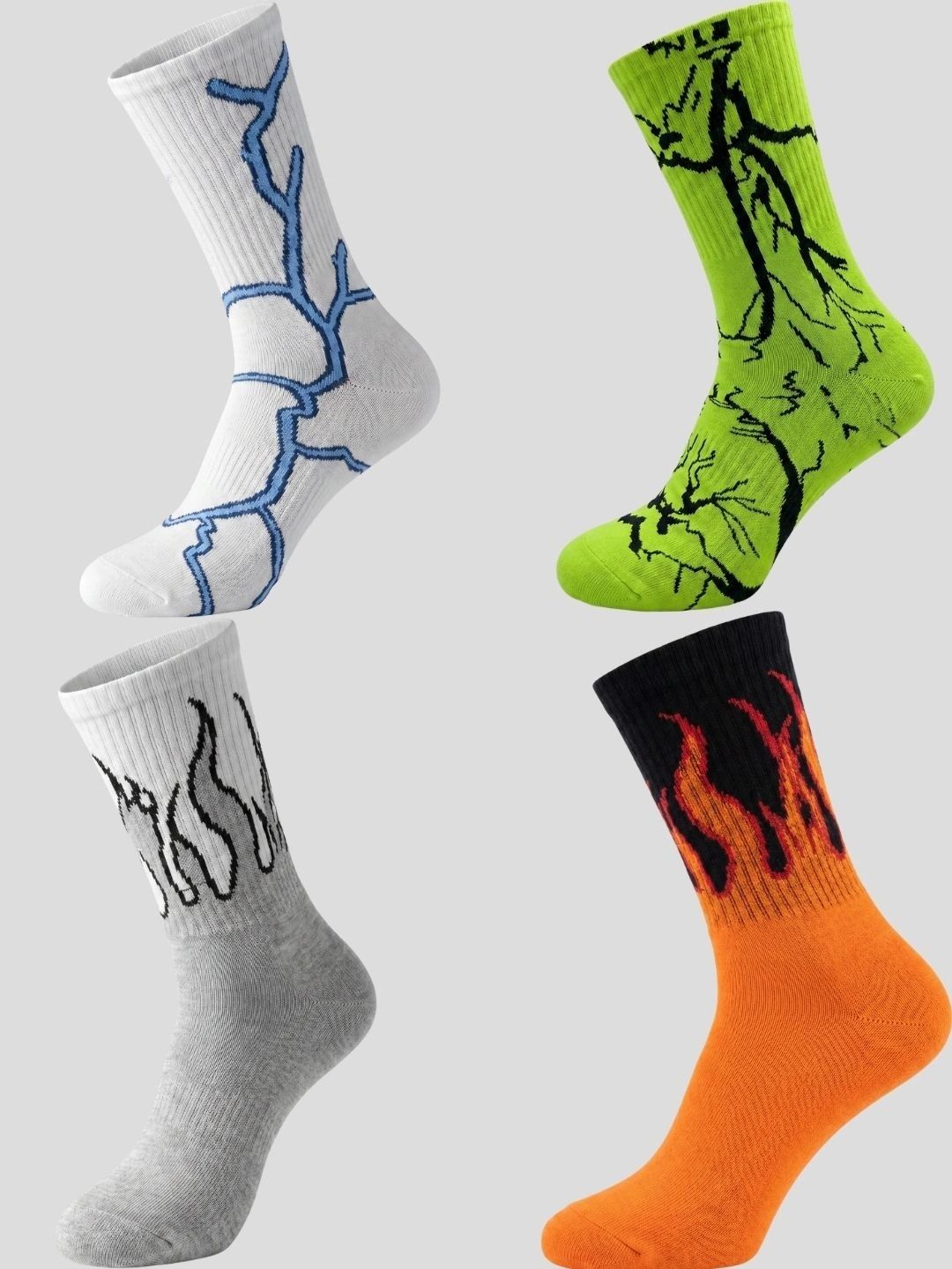Moda Rapido Men Pack of 4 Cotton Blend Patterned Calf Length Socks-picture-13