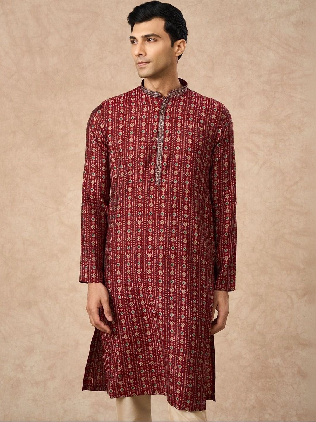 Manyavar Men Ethnic Motifs Printed Regular Kurta with Pyjamas-picture-31