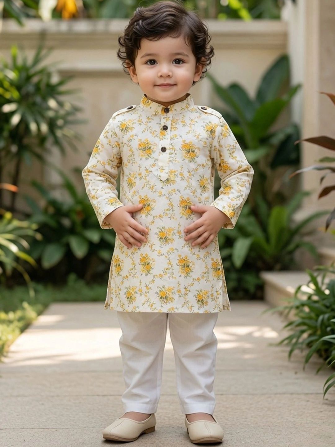 Cutiekins Boys Floral Printed Regular Kurta with Pyjamas-picture-32