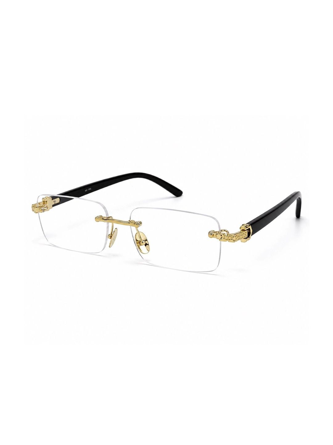 Mast & Harbour Unisex Clear Lens & Gold-Toned Rectangle Sunglasses with-picture-12