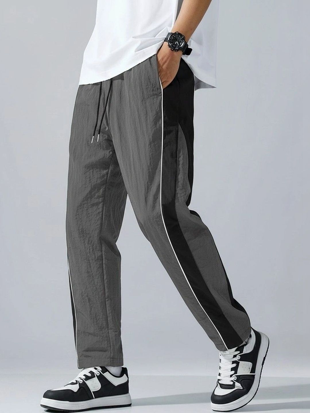 Loomzy Men Regular Fit Colourblocked Dry Fit Training Track Pants-picture-15