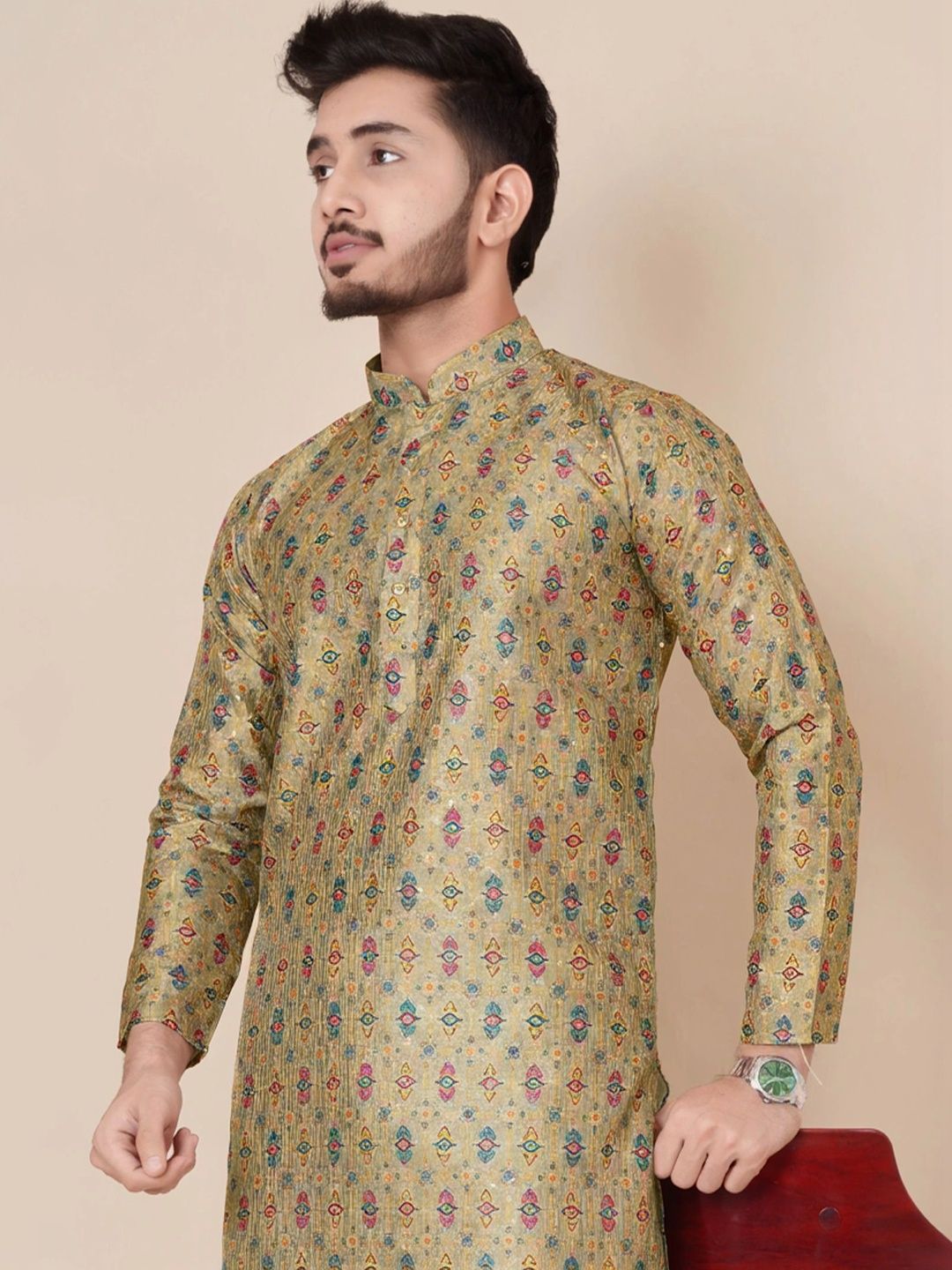 Moda Rapido Men Ethnic Motifs Printed Regular Kurta with Pyjamas-picture-41