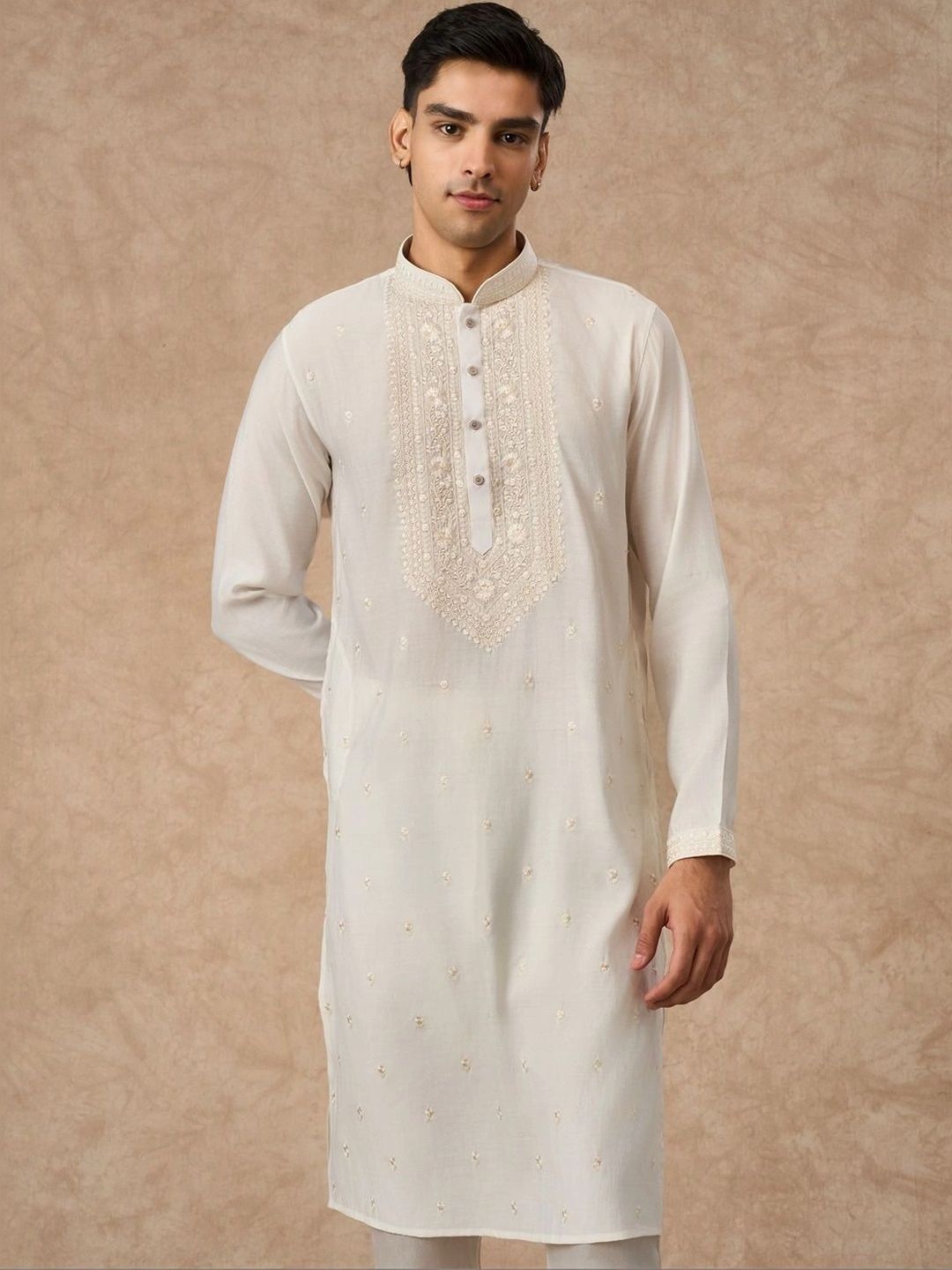Manyavar Men Ethnic Motifs Embroidered Regular Thread Work Kurta with Pyjamas-picture-53
