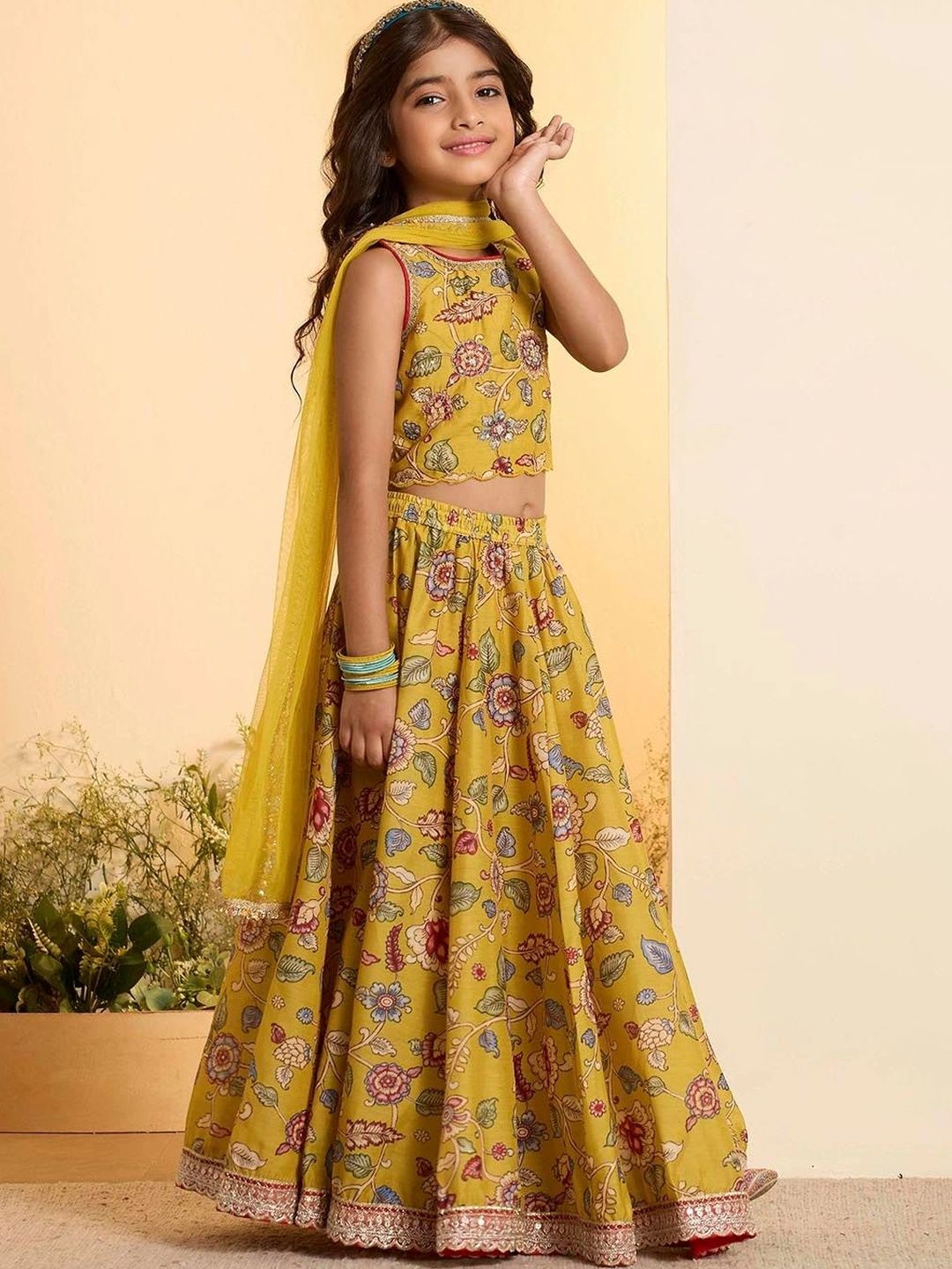 Biba Girls Printed Ready to Wear Lehenga & Blouse With Dupatta-picture-24