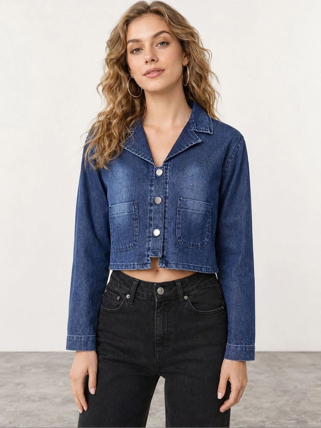 Muhuratam Women Crop Denim Jacket-picture-32