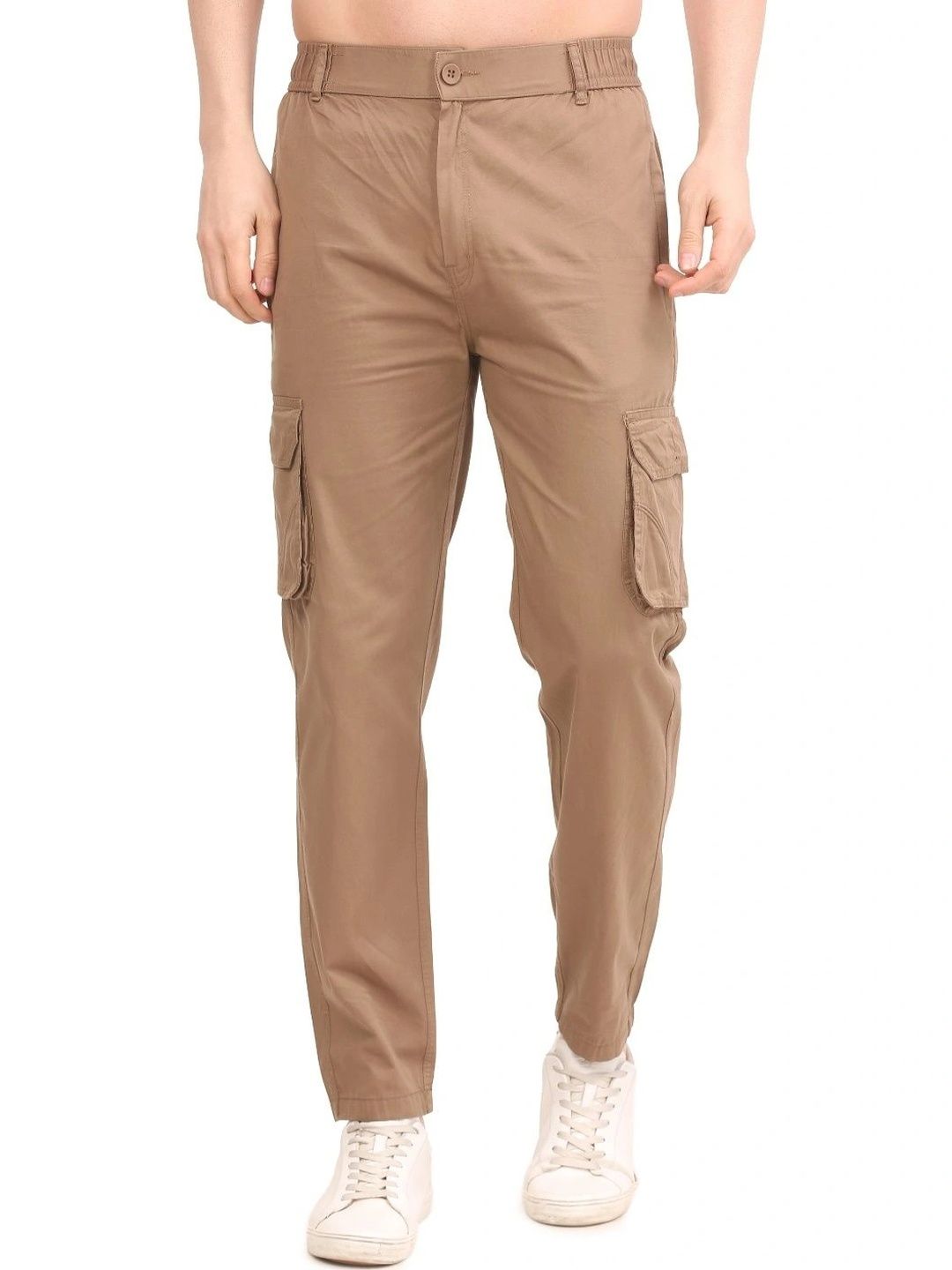 AVVOYS Men Relaxed Straight Fit Cargos Trousers-picture-25