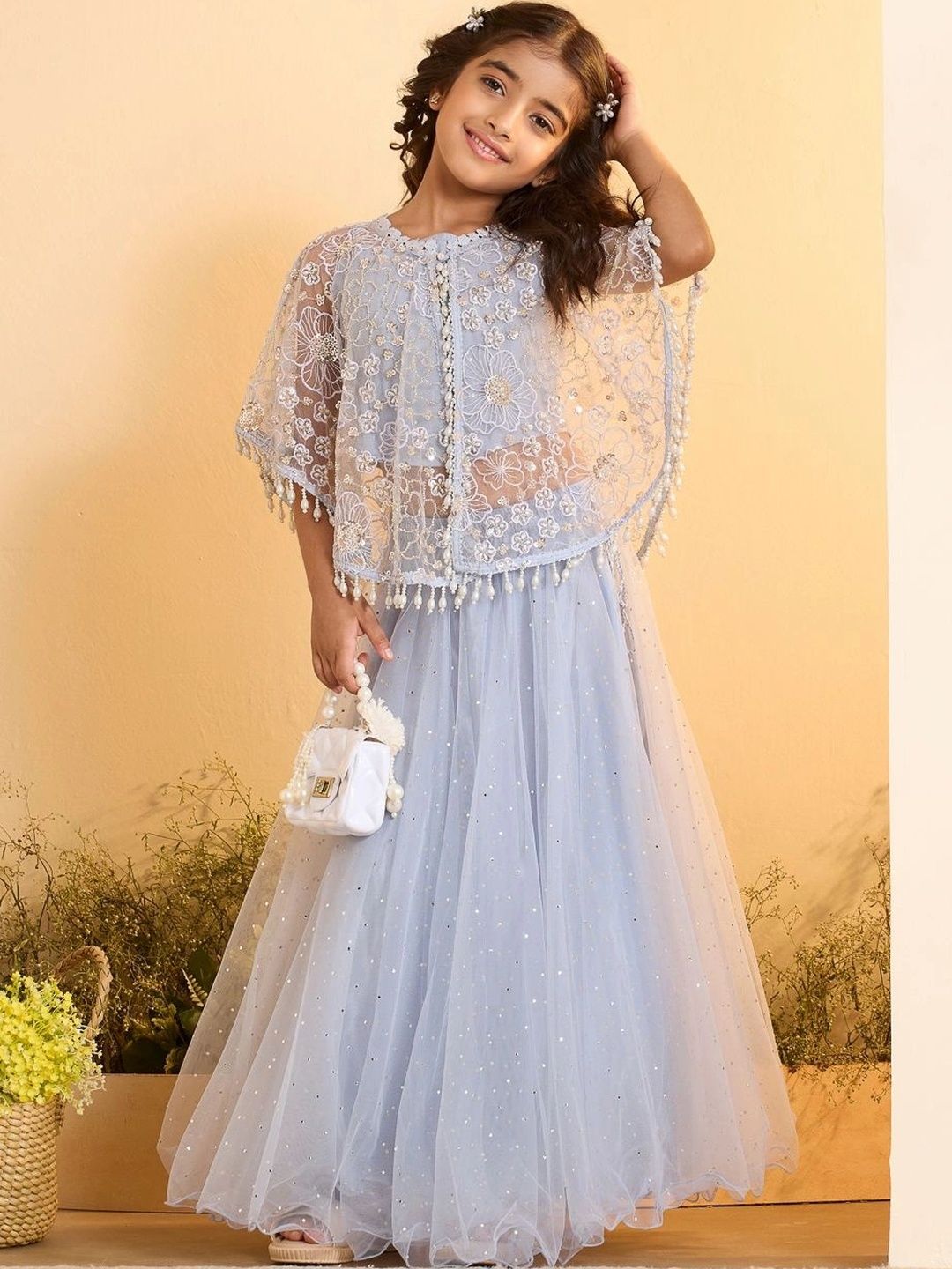 Biba Girls Embellished Beads and Stones Ready to Wear Lehenga &-picture-32
