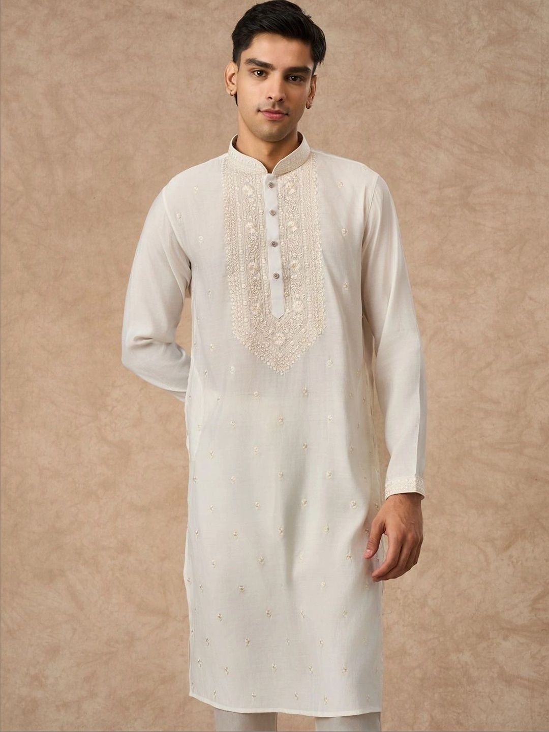 Manyavar Men Ethnic Motifs Embroidered Regular Thread Work Kurta with Trousers-picture-44