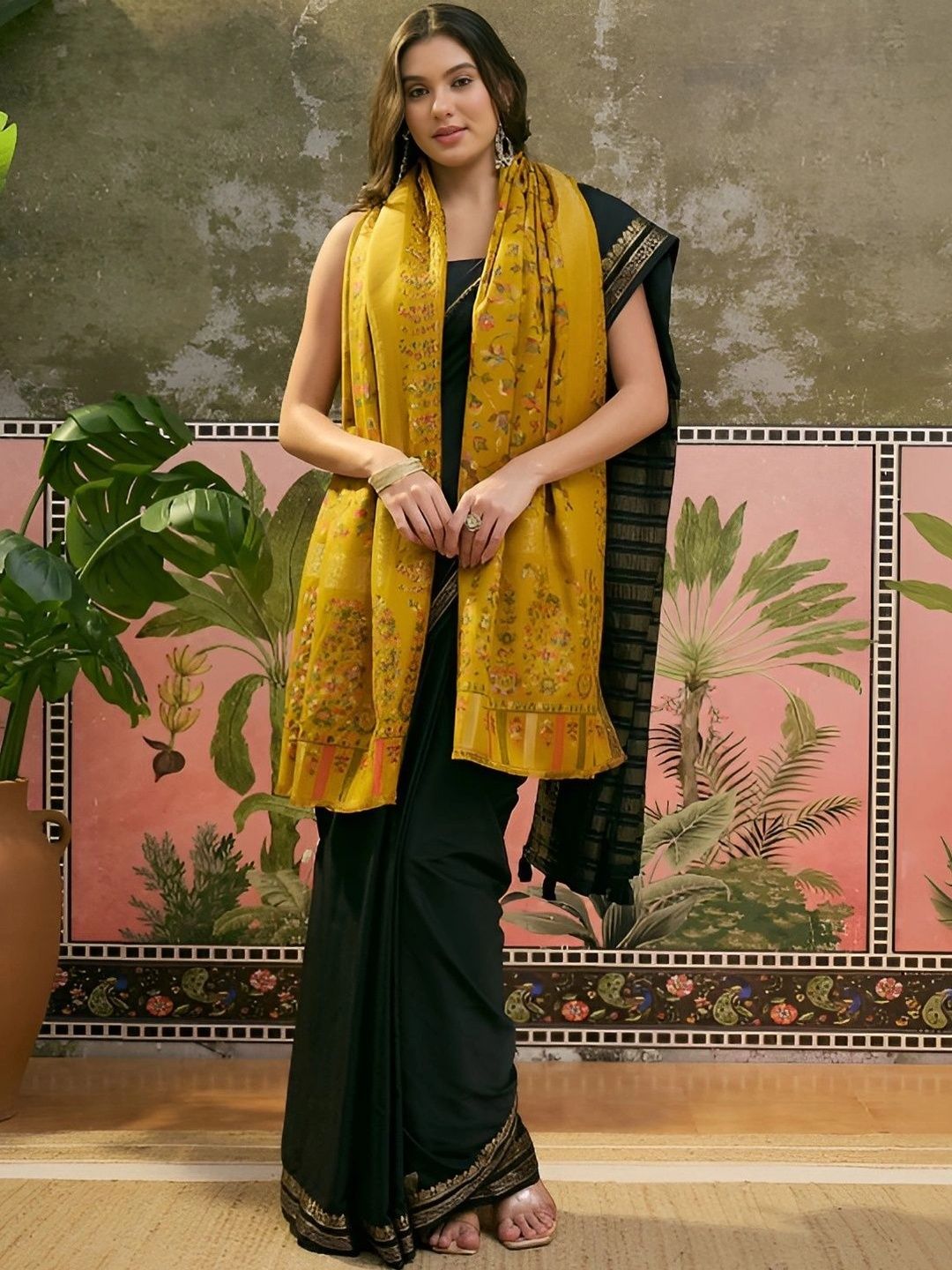 Sangria Women Floral Printed Shawl-image-10