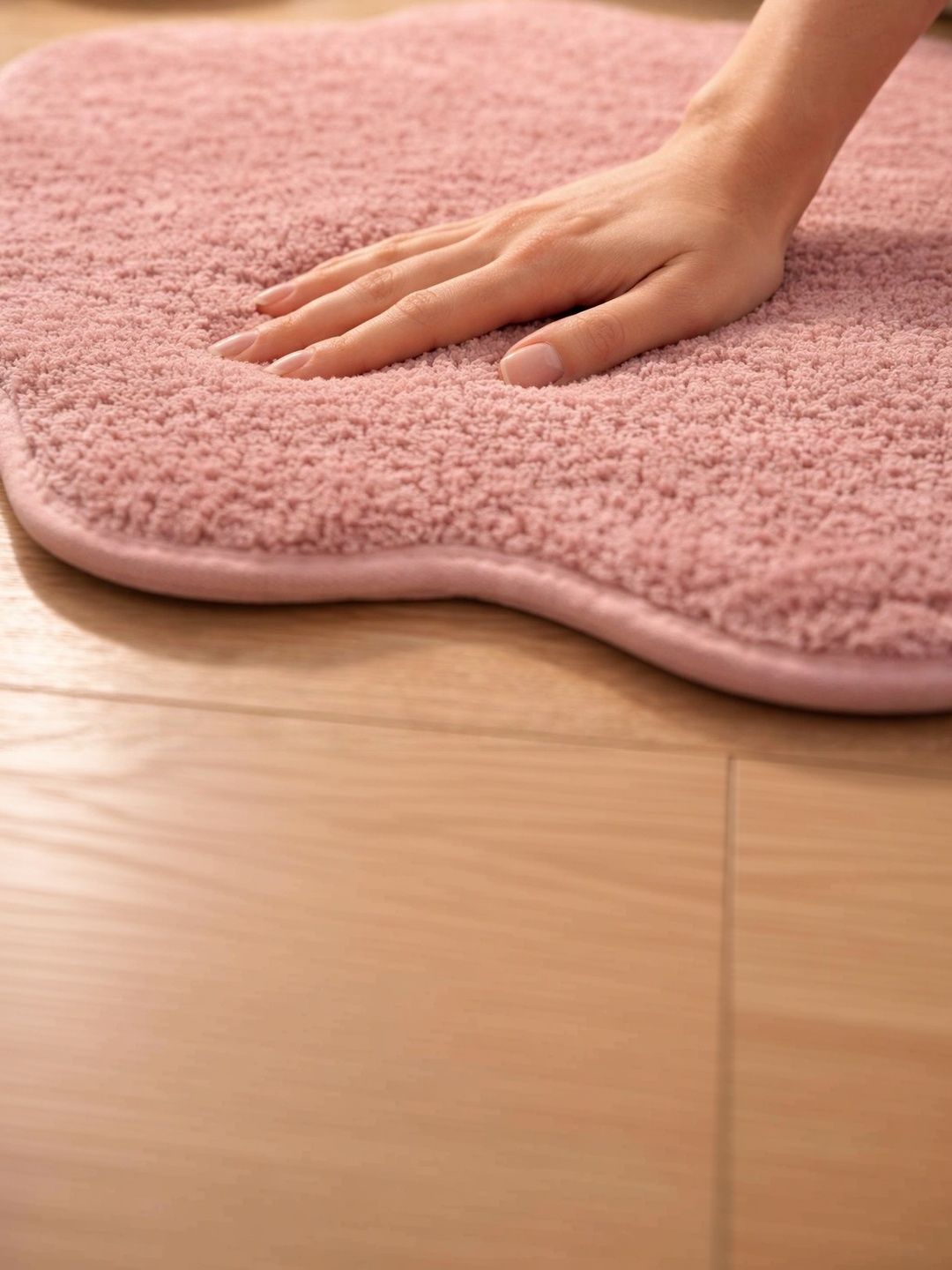 THE S LIVING Pink Anti Skid Durable 1800 GSM Bath Rugs-picture-20