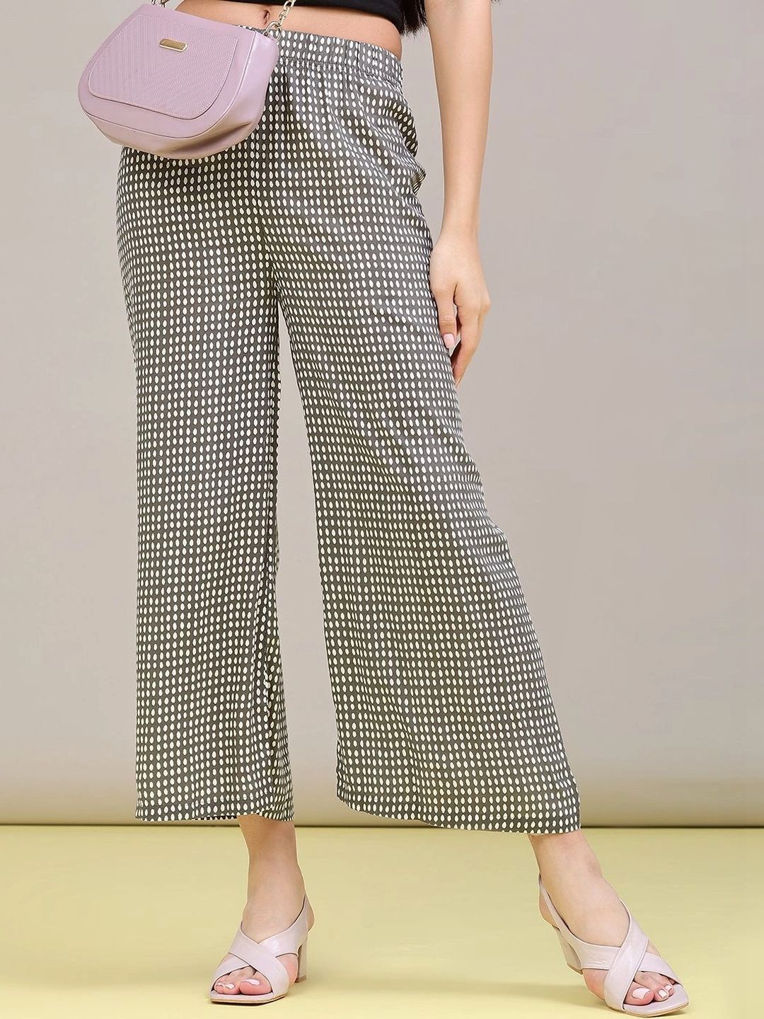 V-Mart Women Polka Dot Printed Cropped Palazzos-picture-10