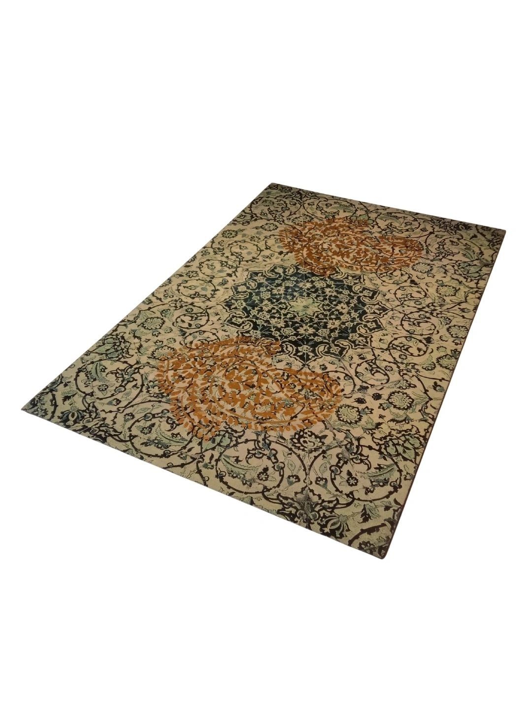 THE HOME CO. 5 Pcs Beige & Orange Printed Rectangle Table Placemats-picture-34