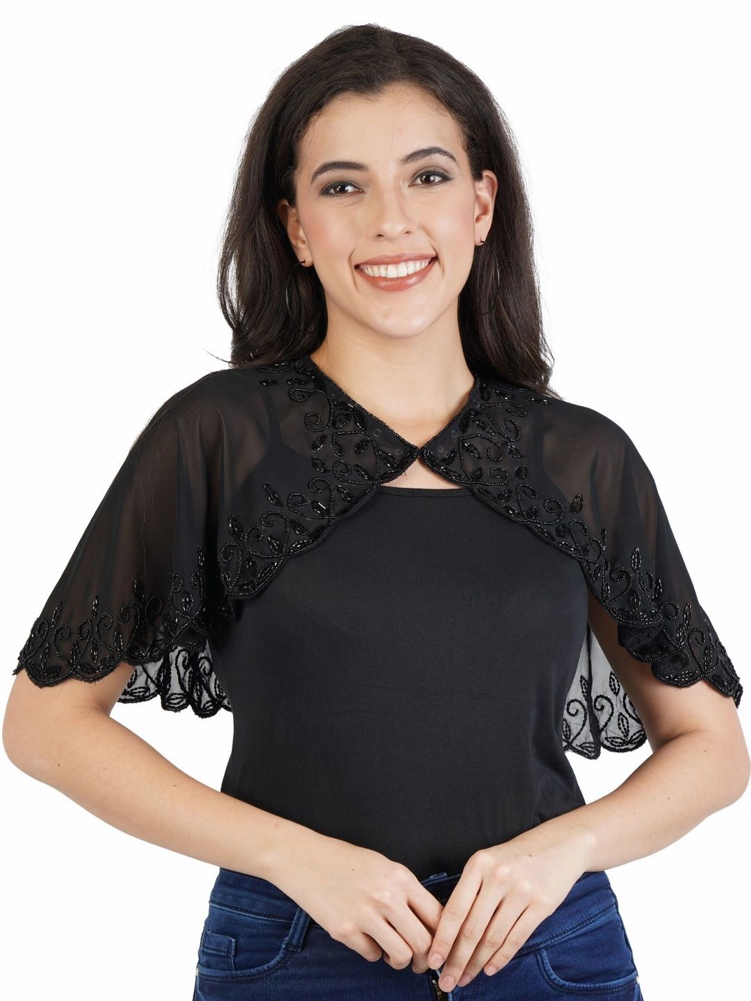 AOL Women Party Embellished Crop Shrug-picture-58
