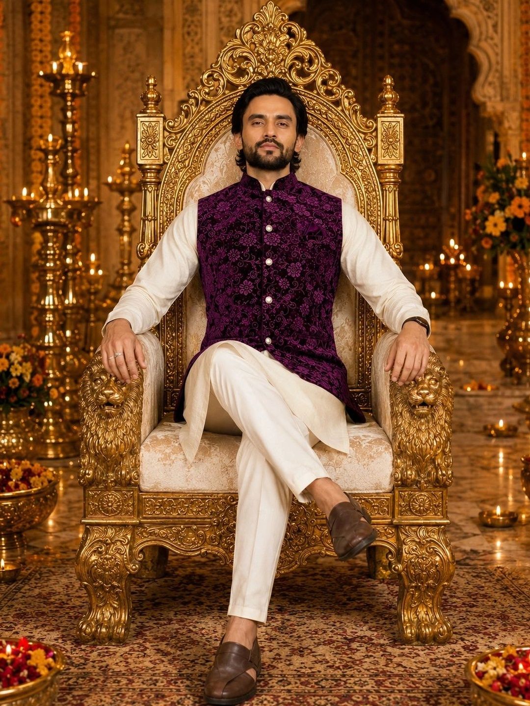 ELYXAROSE Men Regular Kurta with Trousers-picture-58