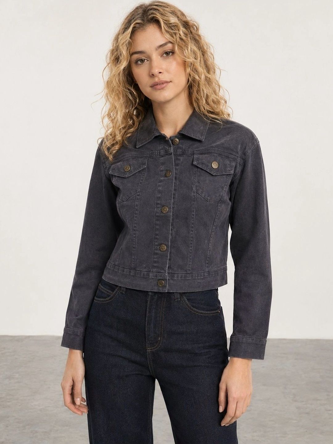 Muhuratam Women Crop Denim Jacket-picture-35