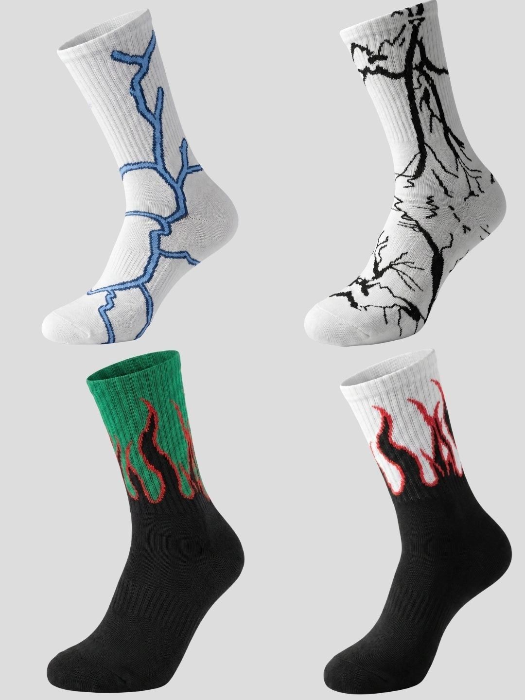 Moda Rapido Men Pack of 4 Cotton Blend Patterned Calf Length Socks-picture-32