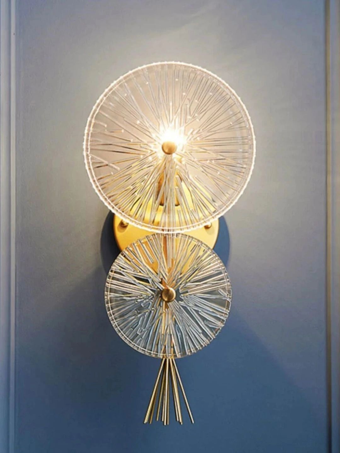 Stello Gold-Toned Textured Metal Contemporary Wall Lamp-picture-24
