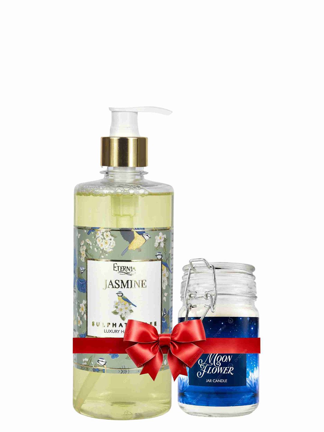 Eternia Jasmine Sulphate Free Handwash & Moon Flower Candle Combo Set-image-29