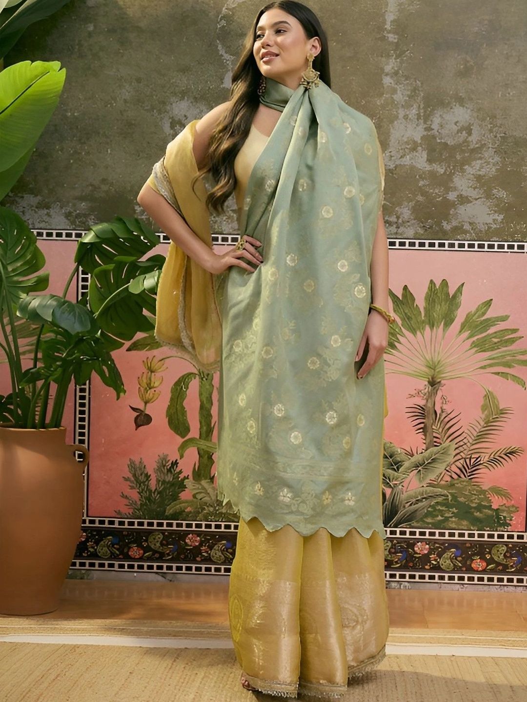 Sangria Women Floral Woven Design Shawl-picture-21