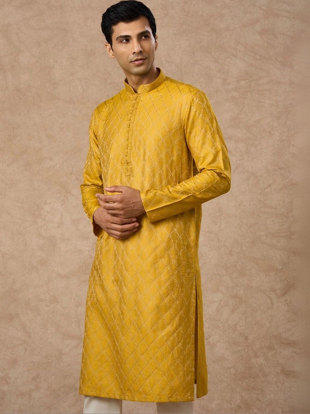 Manyavar Men Ethnic Motifs Regular Kurta with Trousers-picture-46
