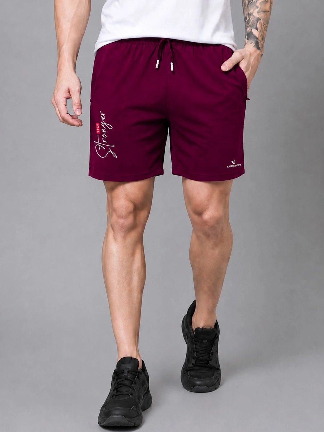 Dpassion Men Typography Training or Gym Sports Shorts-picture-27