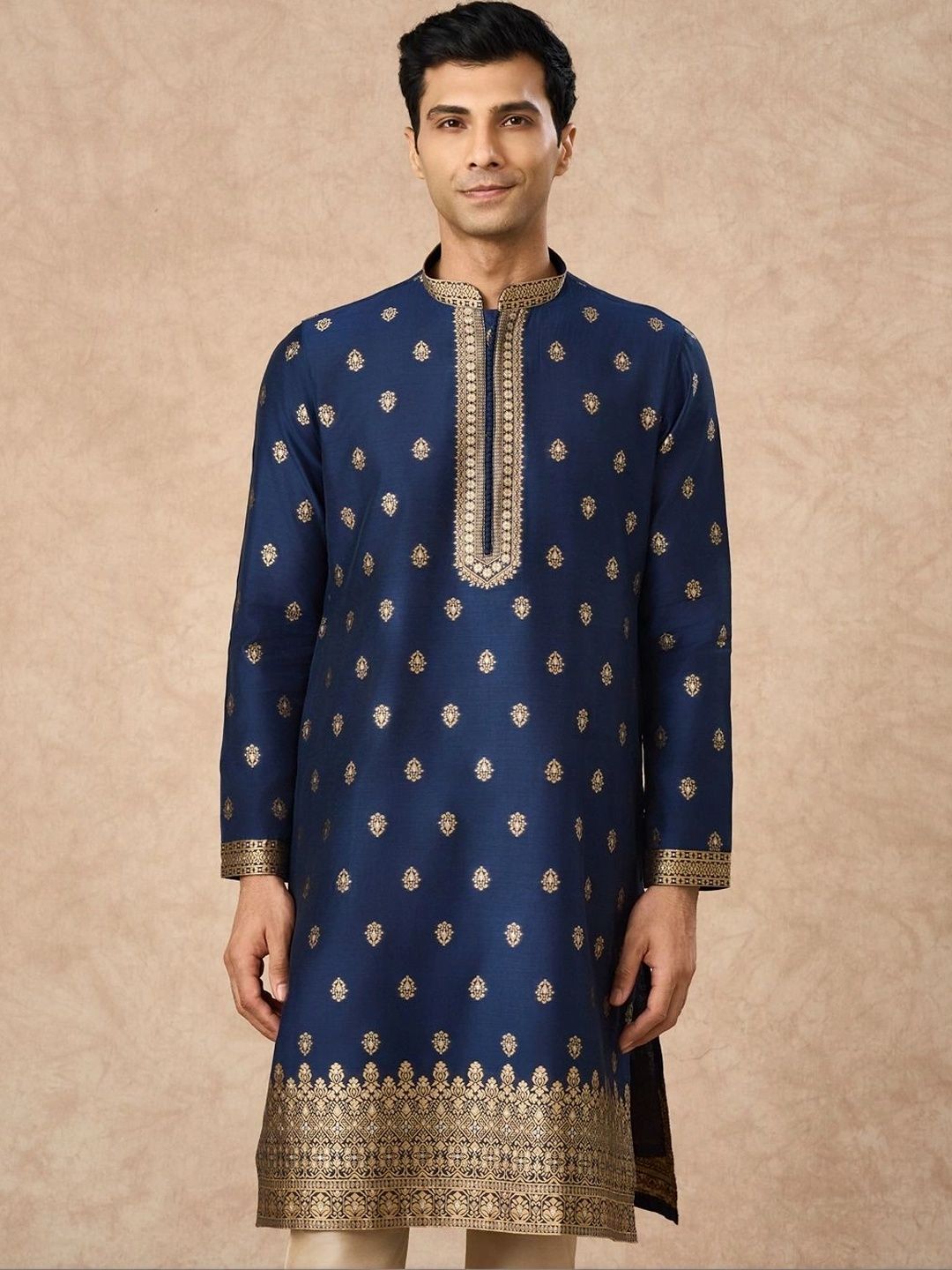 Manyavar Men Ethnic Motifs Regular Kurta with Pyjamas-picture-25