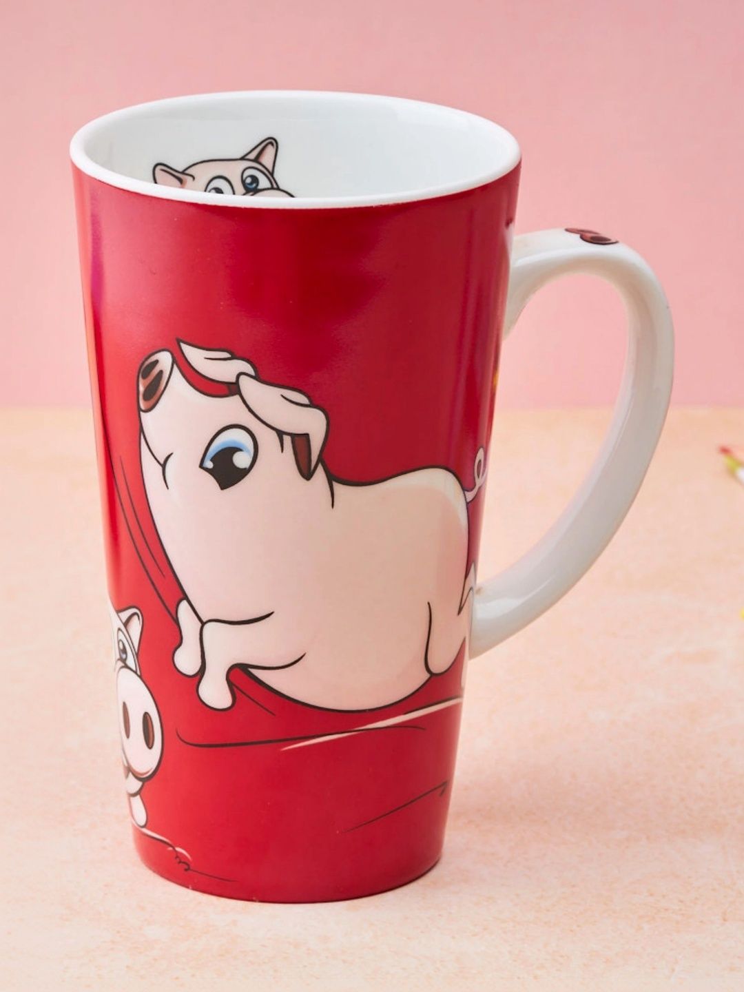 GOLDEN QUEEN'S Red Printed Ceramic Glossy Mugs Set of Cups and Mugs-picture-27