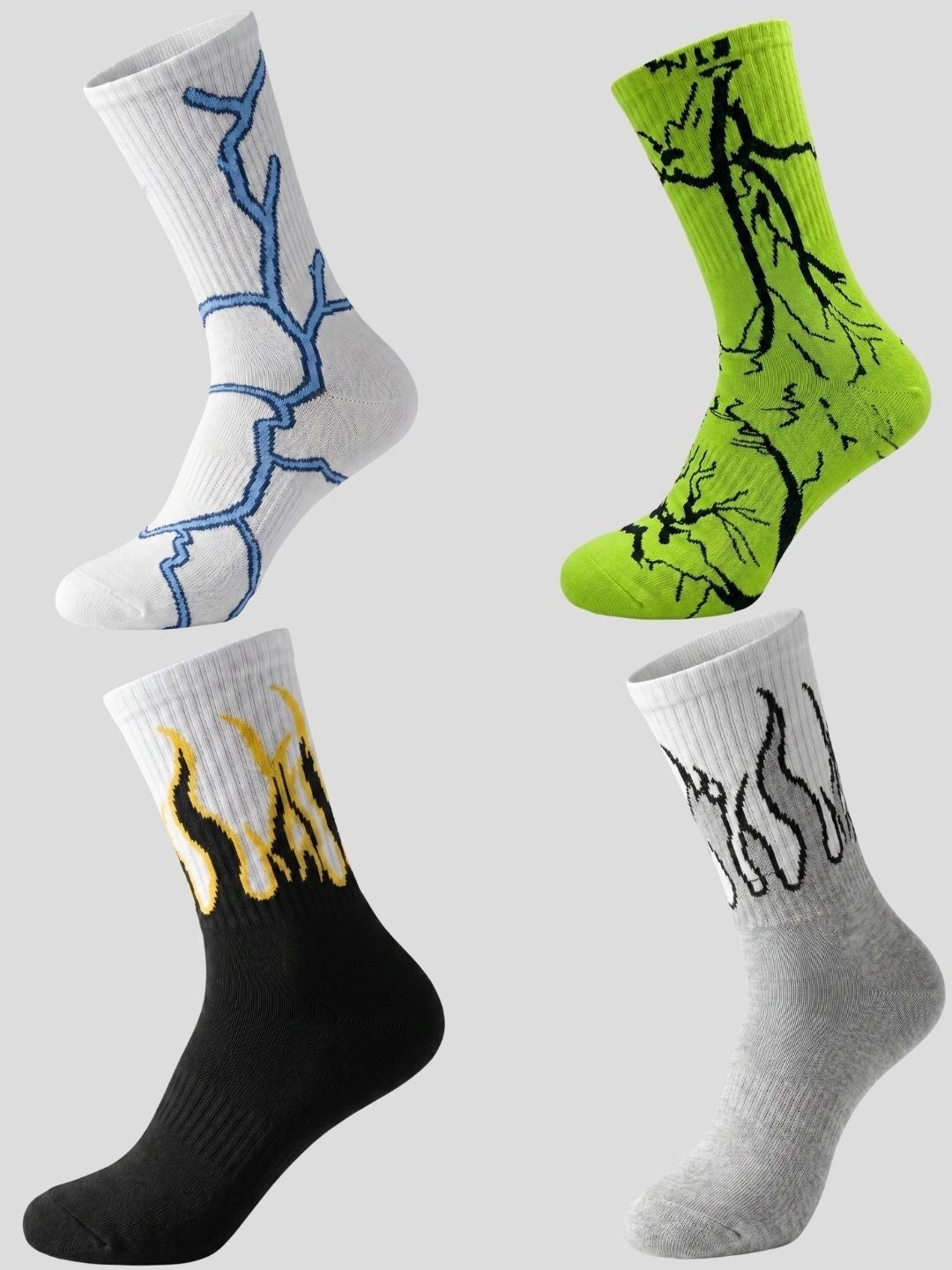 Moda Rapido Men Pack of 4 Cotton Blend Patterned Above Ankle Socks-picture-20