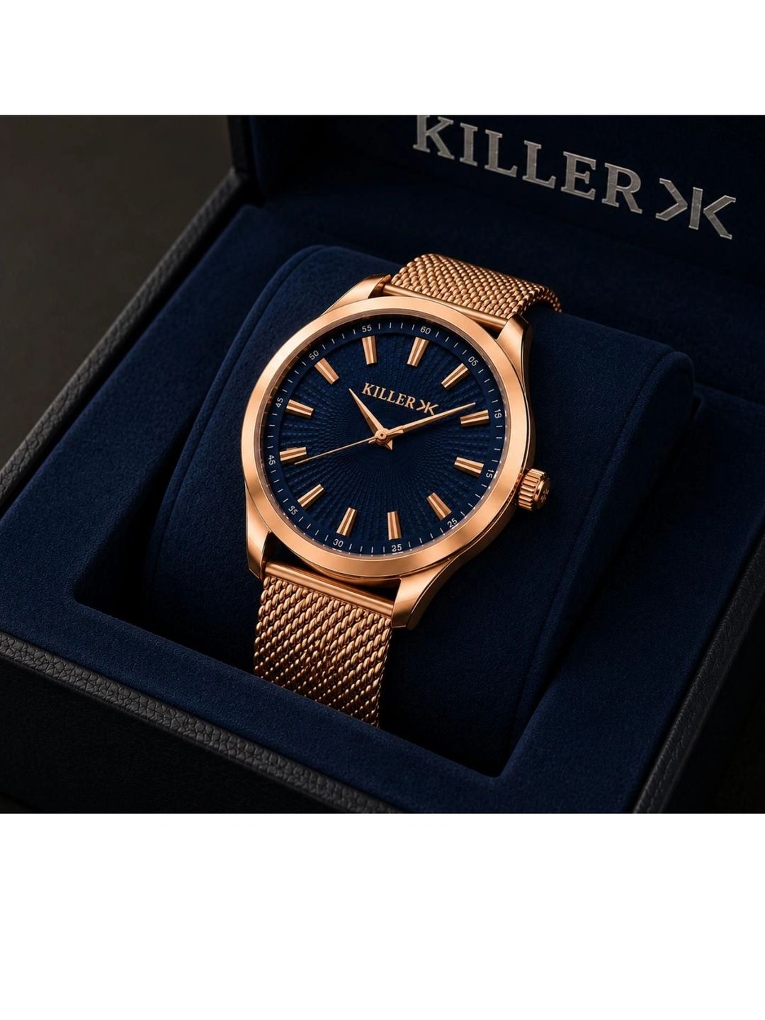 Killer Men Brass Dial & Bracelet Style Straps Analogue Watch KLR-GR055-BLU-CH-image-44