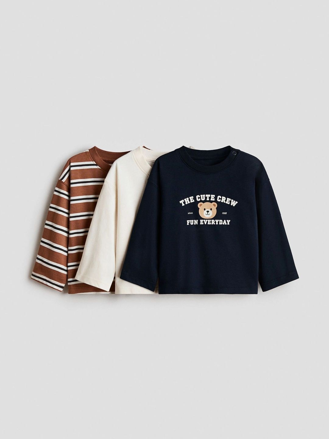 H&M 3-pack long-sleeved cotton T-shirts-picture-42