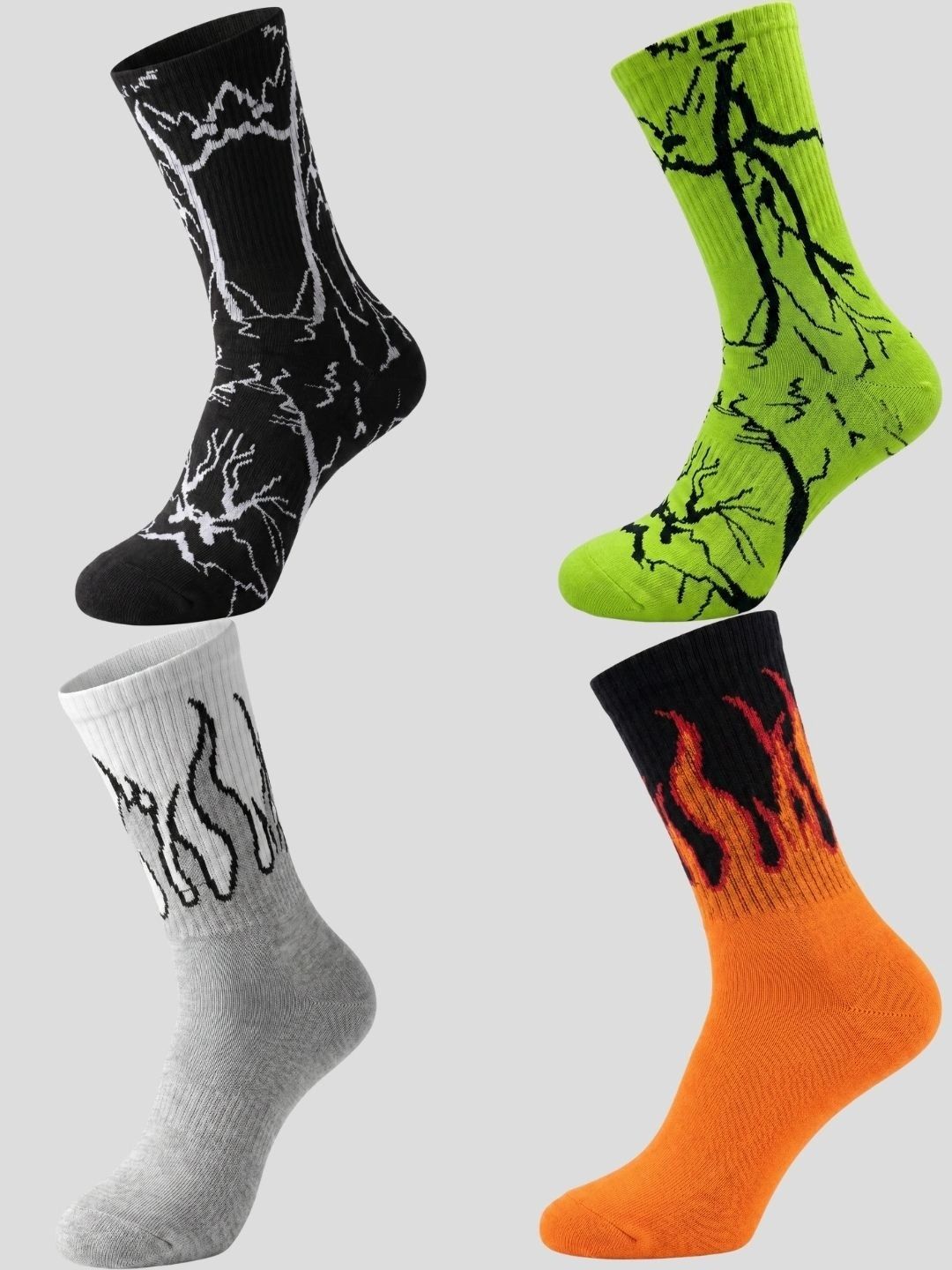 Moda Rapido Men Pack of 4 Cotton Blend Patterned Calf Length Socks-picture-45