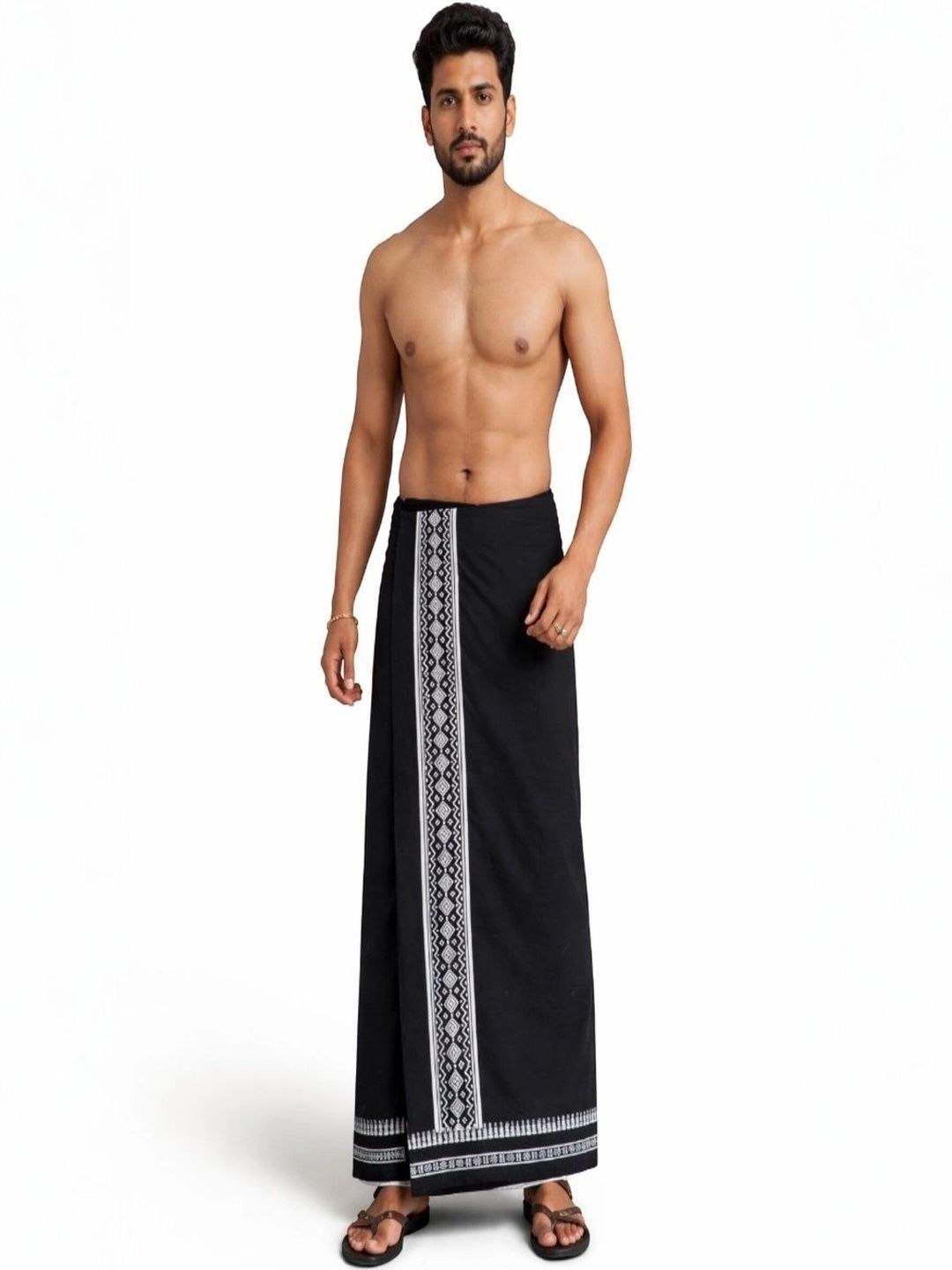 Classic Pro Men Printed Cotton Dhoti Dhotis-image-7