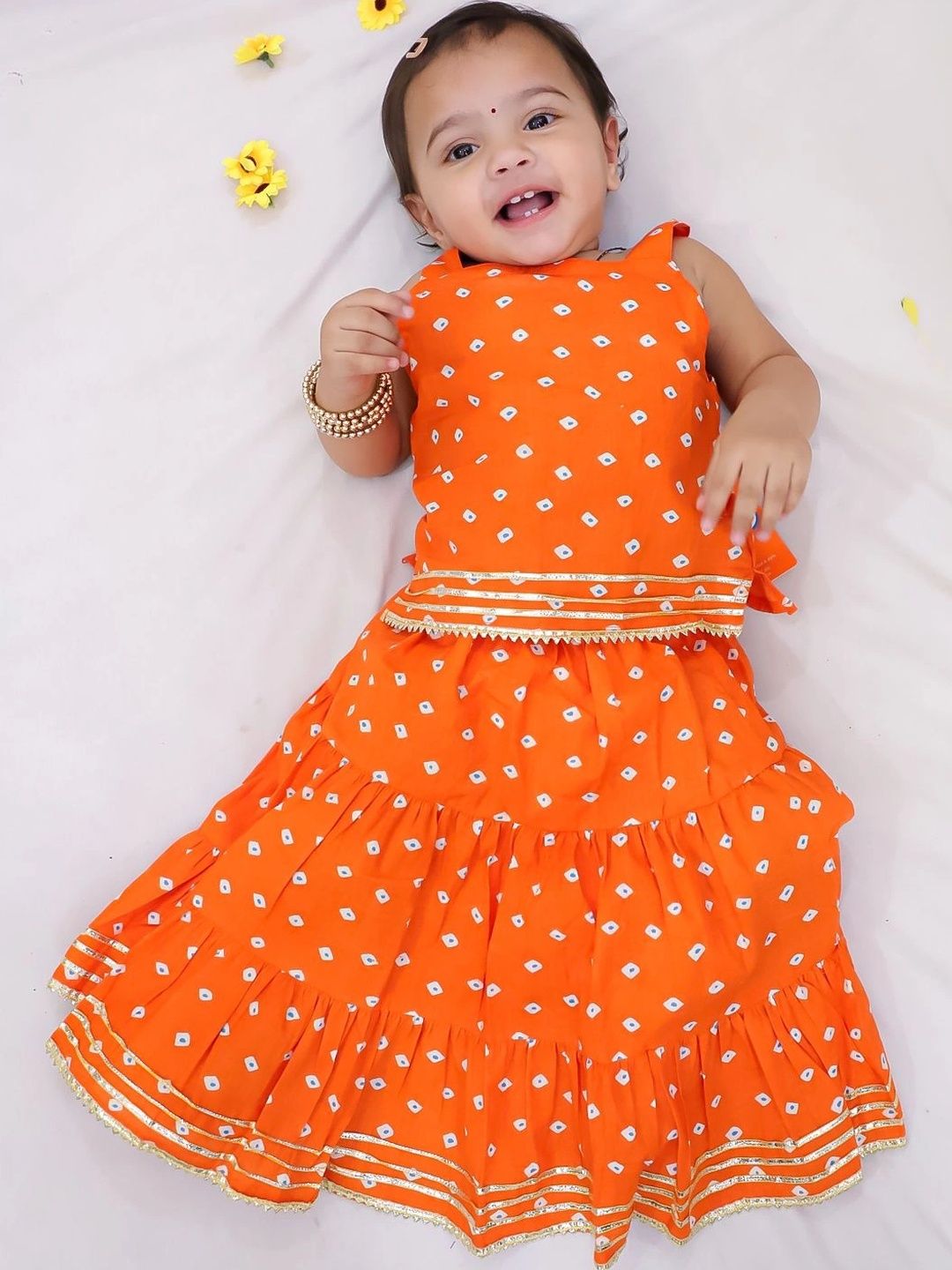 KID1 Girls Printed Ready to Wear Lehenga &-picture-0