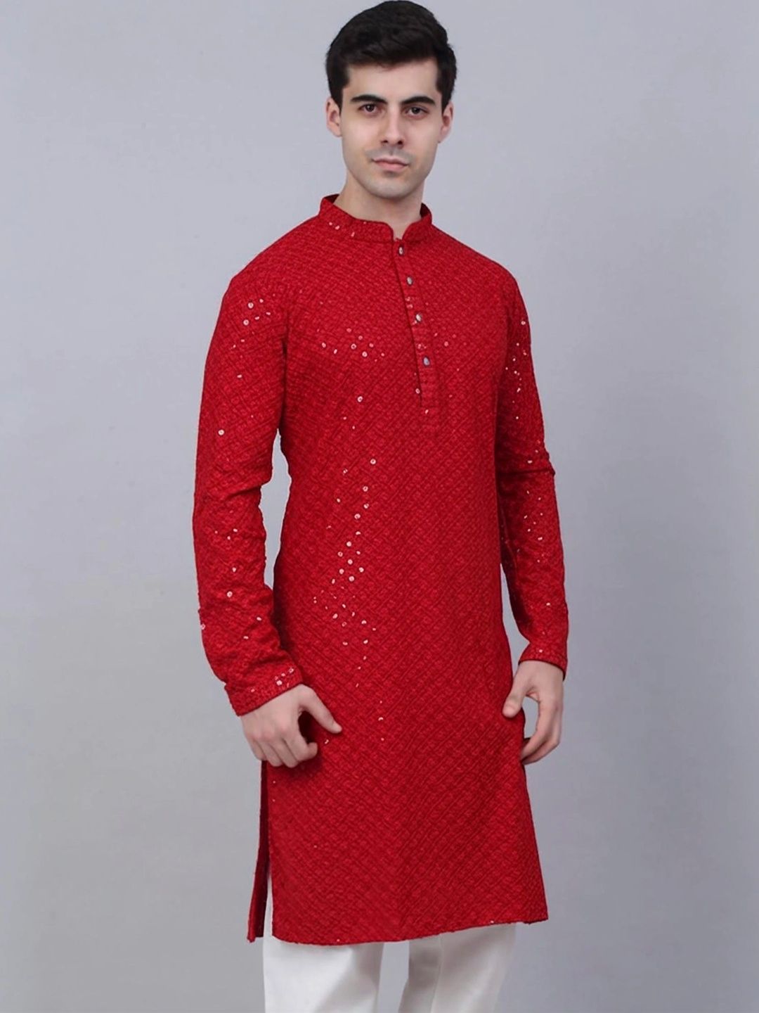 Moda Rapido Men Embellished Sequinned Handloom Kurta-picture-39