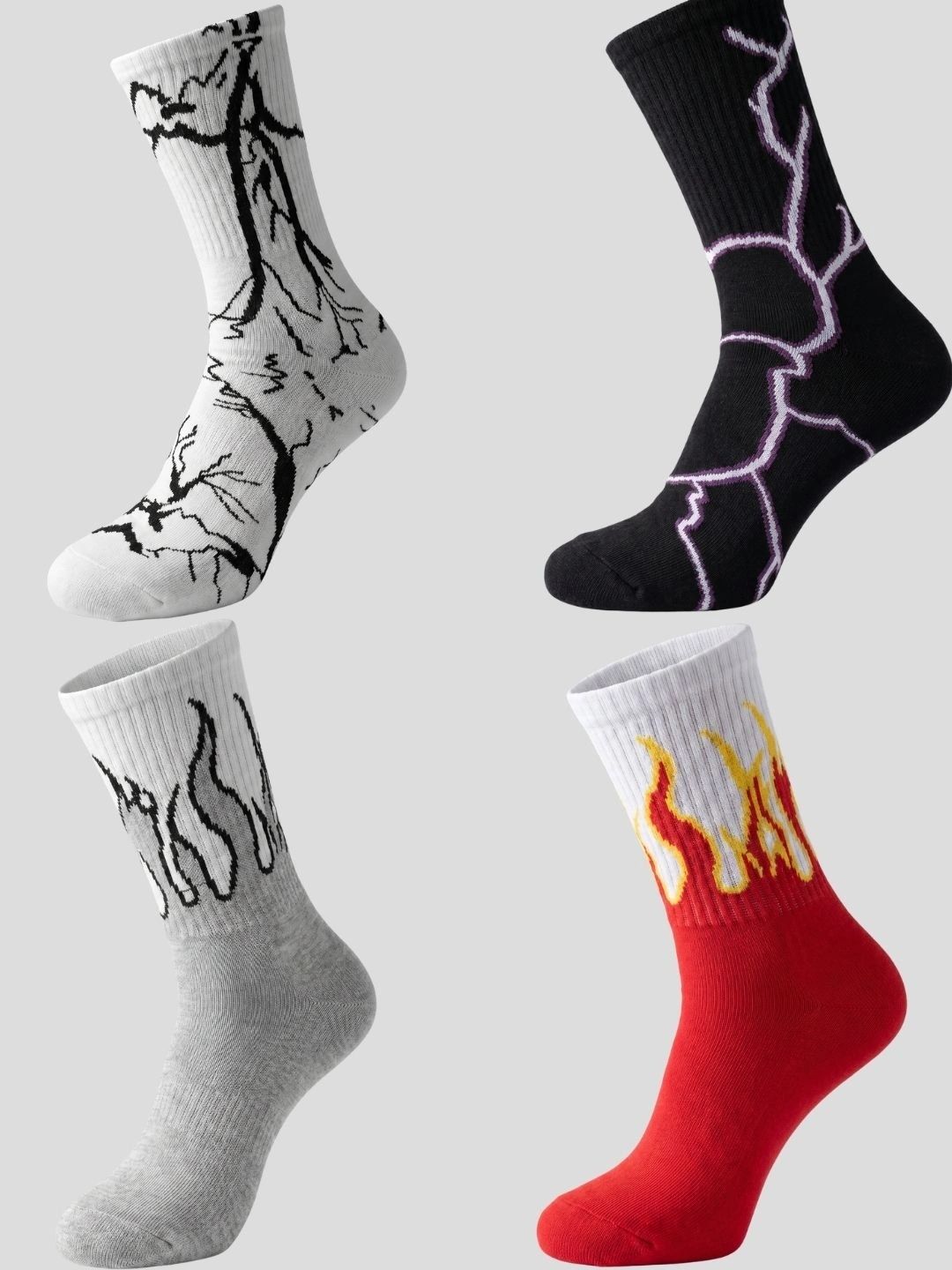 Moda Rapido Men Pack of 4 Cotton Blend Patterned Above Ankle Socks-picture-25