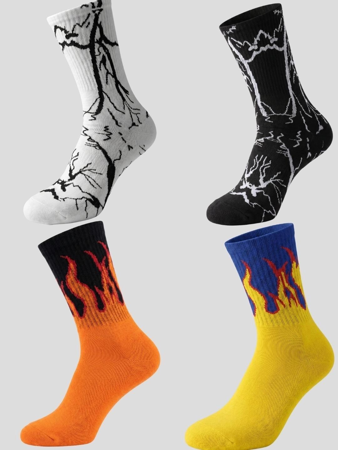 Moda Rapido Men Pack of 4 Cotton Blend Patterned Calf Length Socks-picture-10