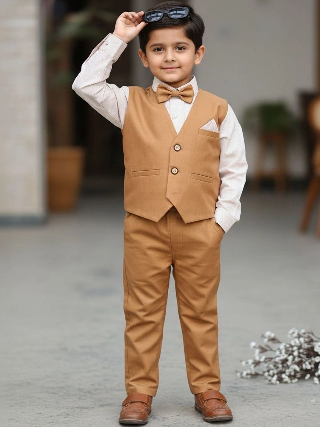 V-Mart Boys Collarless 4 Piece Suits-image-17