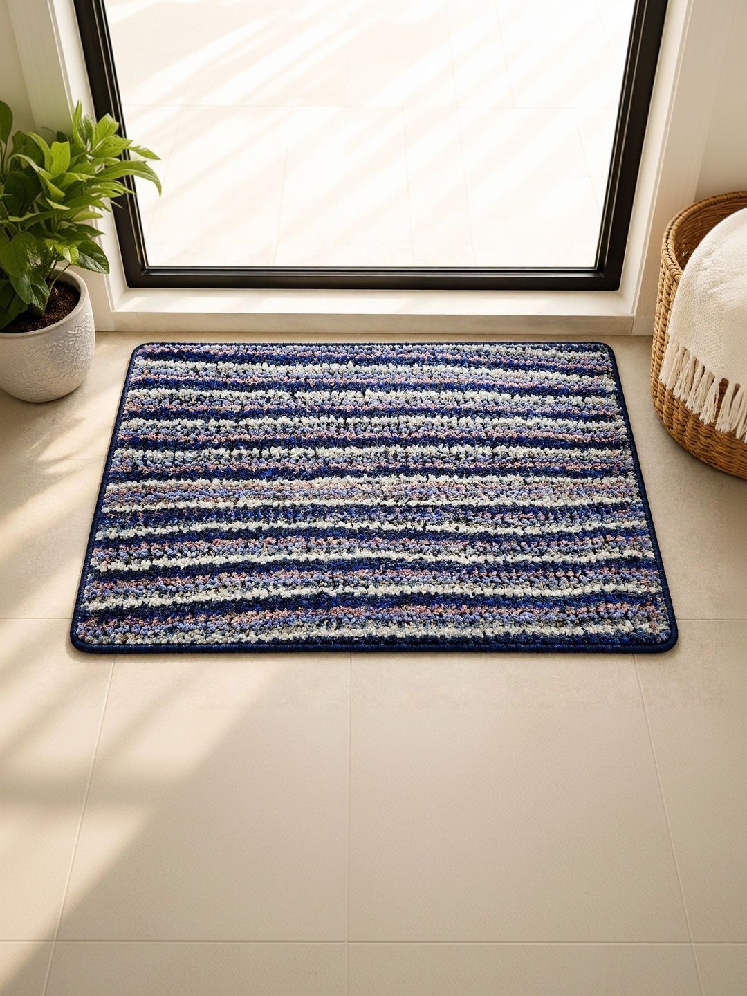 AaHo Decor Blue & Black Striped Quick Dry Doormats-image-20