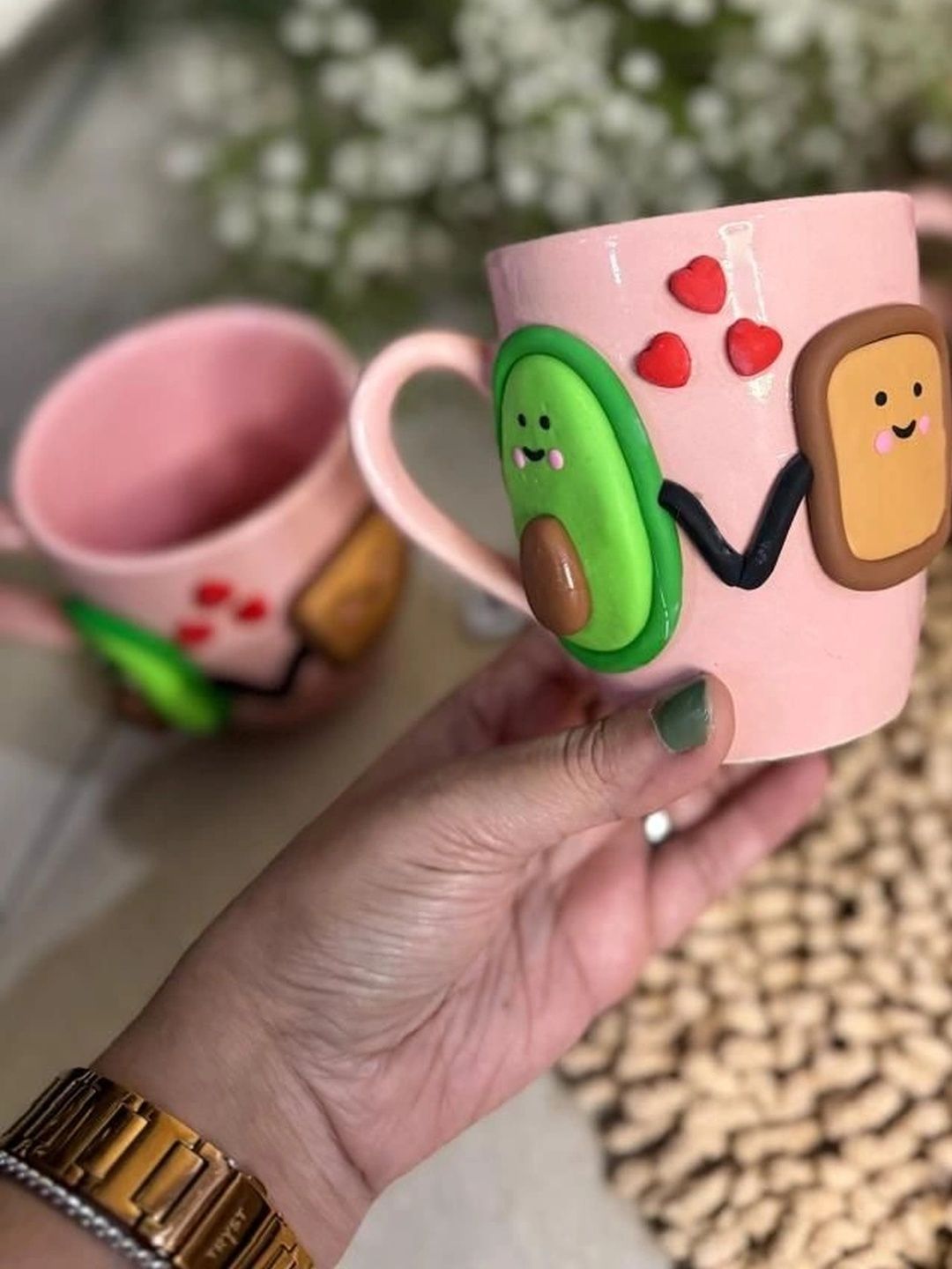 Dainty Little Shop Multicoloured Handcrafted Printed Ceramic Glossy Mugs Set of Cups and Mugs-image-39