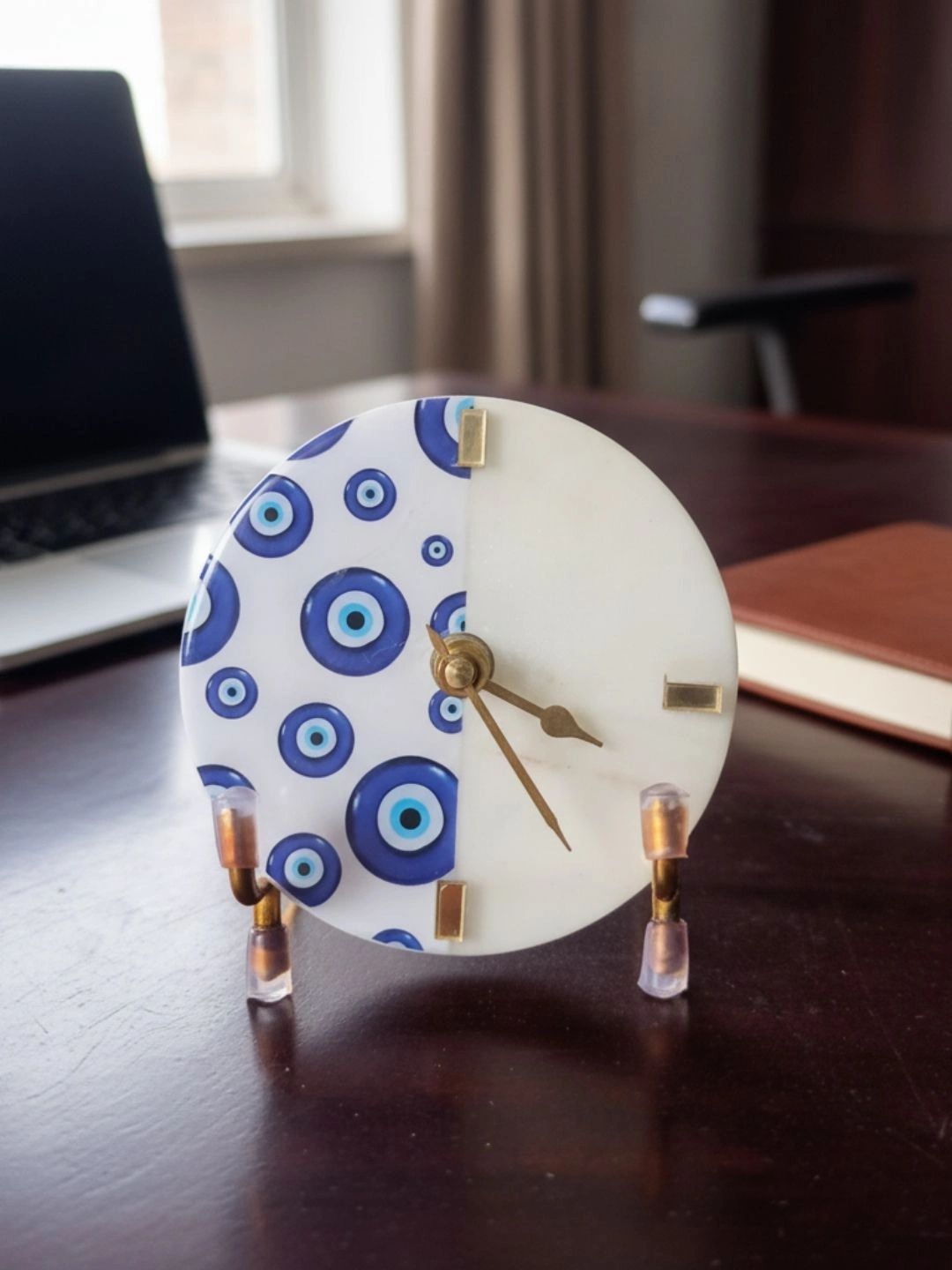 HOMEARTE White Printed Contemporary Table Clock-image-34