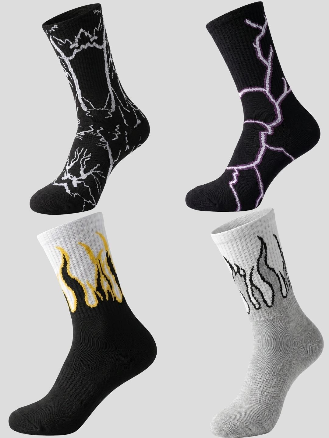 Moda Rapido Men Pack of 4 Cotton Blend Patterned Above Ankle Socks-picture-22